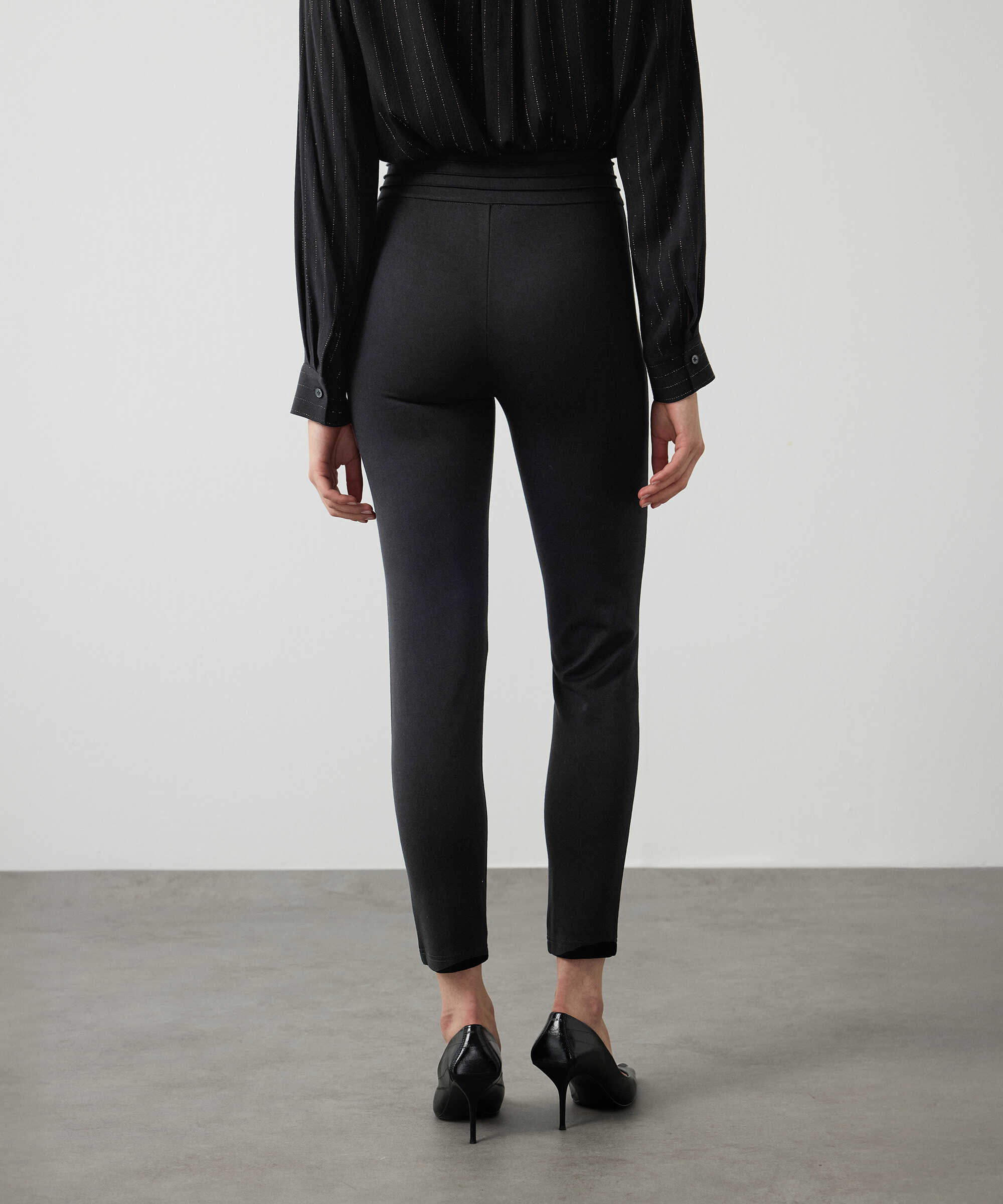 Deri görünümlü pantolon - IW6260003123001 - Siyah Pantolon