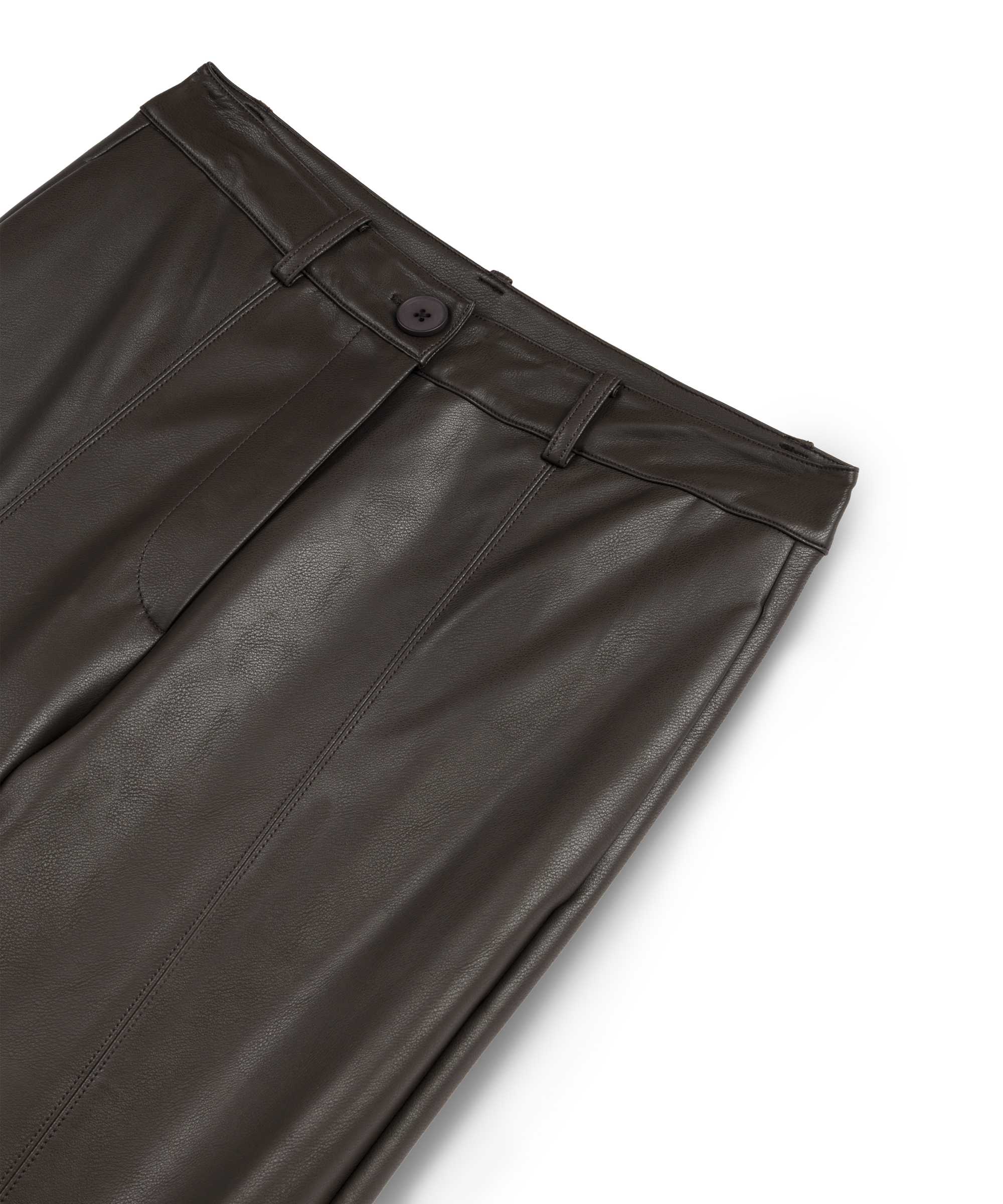 Deri görünümlü pantolon - IW6260003123074 - Kahverengi Pantolon