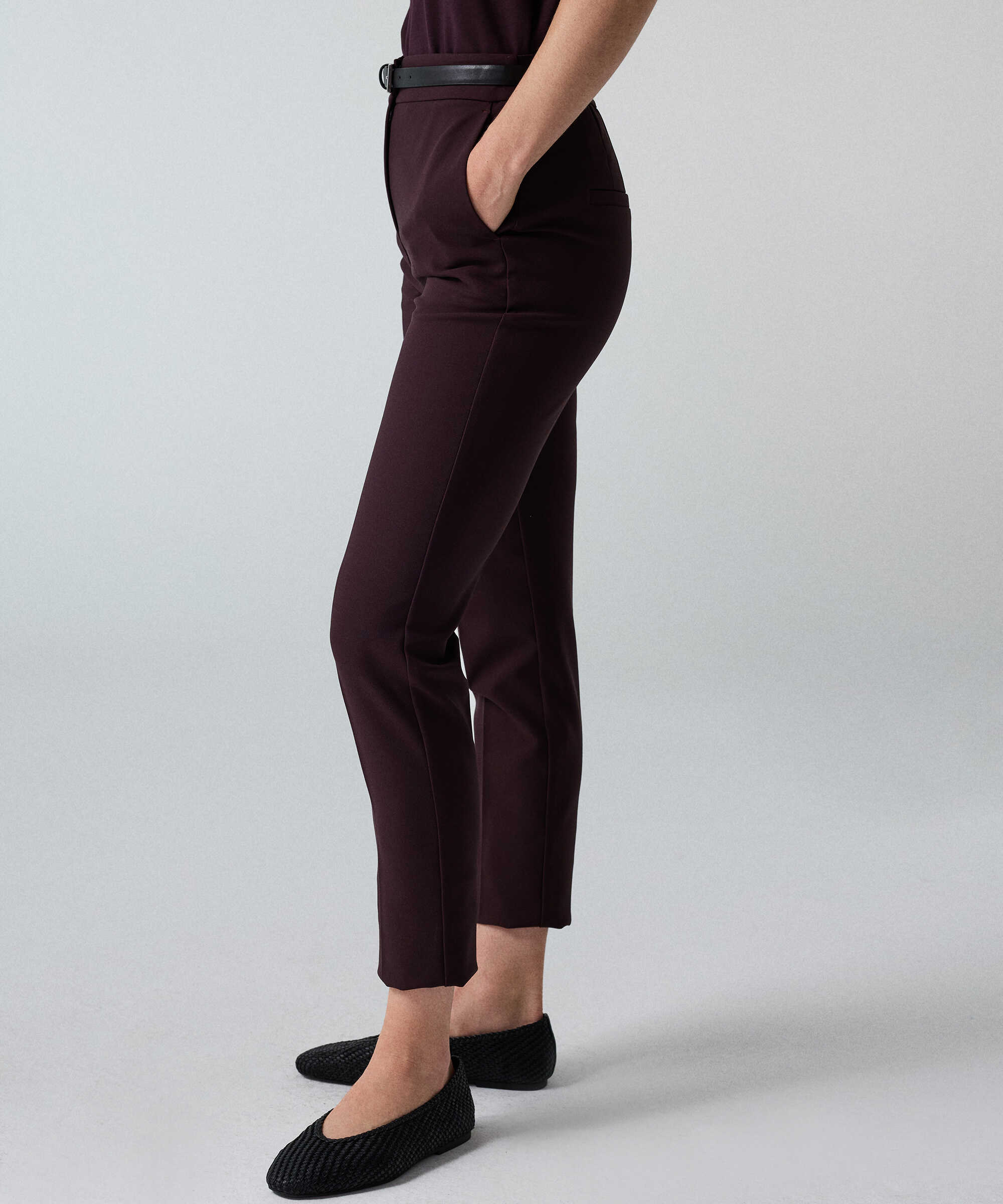 Elastik bel skinny fit pantolon - IW6260003153008 - Mürdüm Pantolon