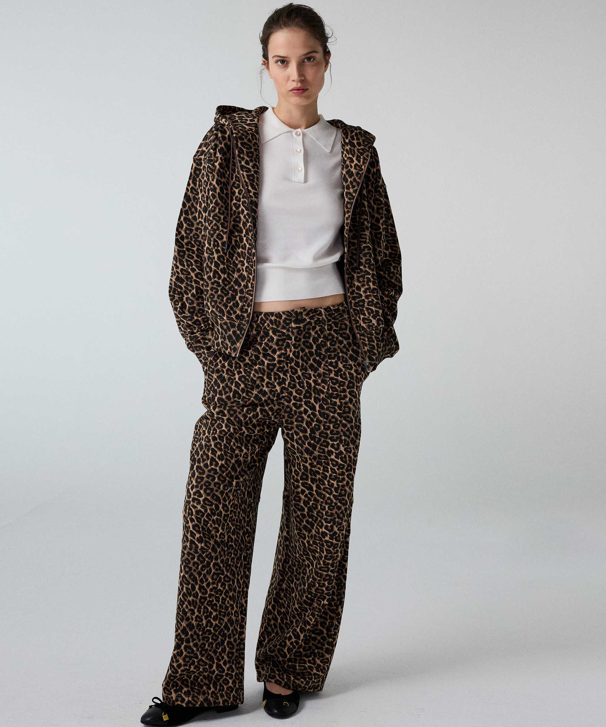 Leopar desen pantolon - IW6260003159074 - Kahverengi Pantolon