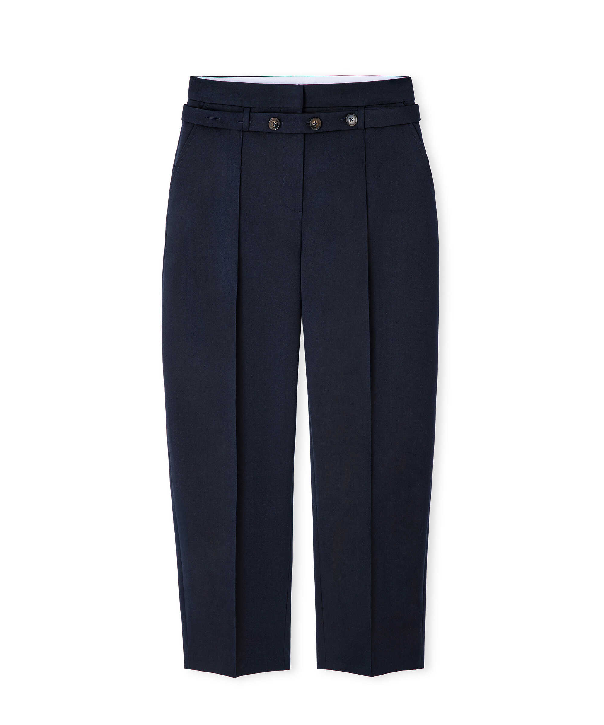 Yün içerikli kuşaklı pantolon - IW6260003166015 - Lacivert Pantolon