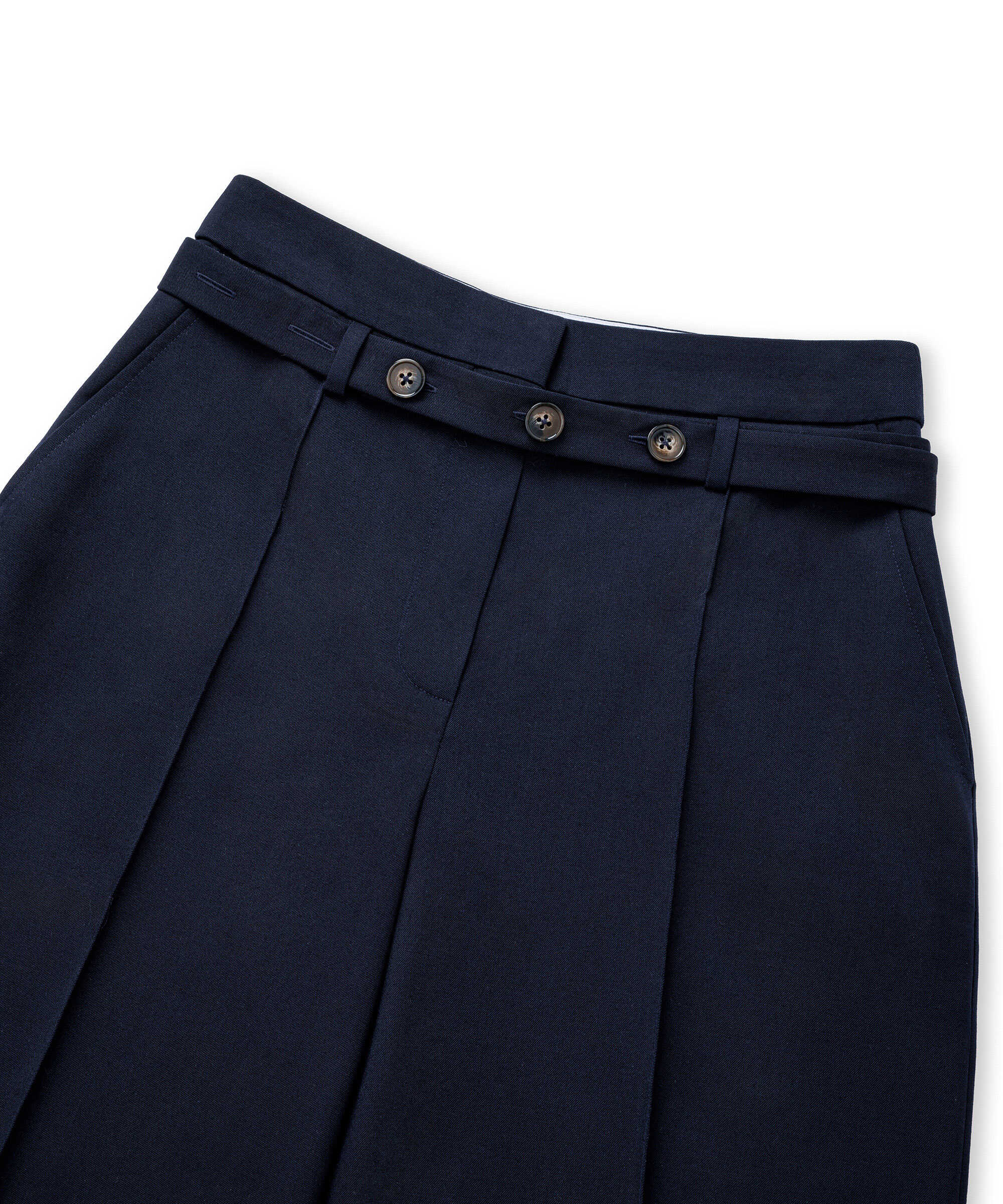 Yün içerikli kuşaklı pantolon - IW6260003166015 - Lacivert Pantolon
