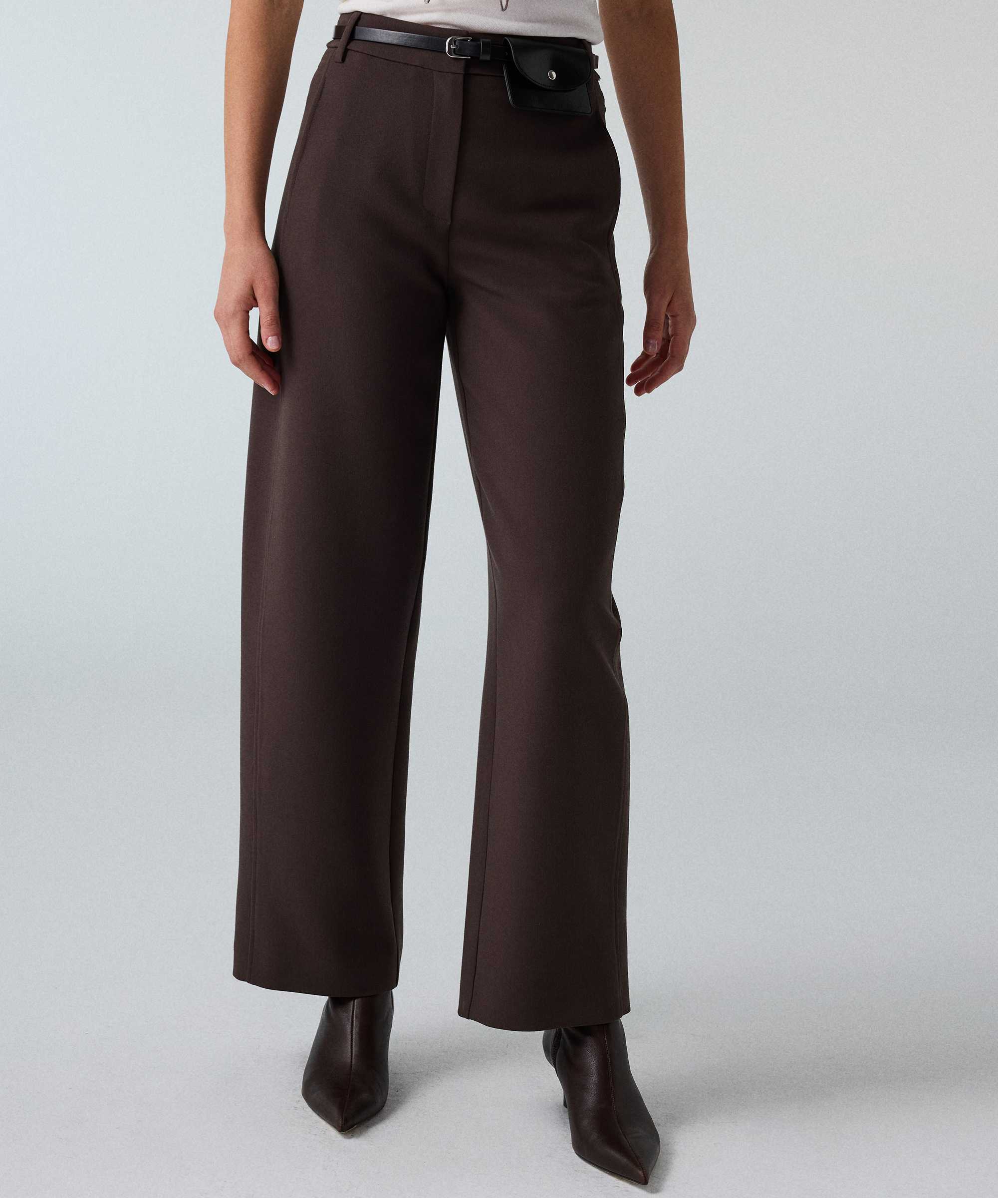 Kemerli barrel fit pantolon - IW6260003192074 - Kahverengi Pantolon