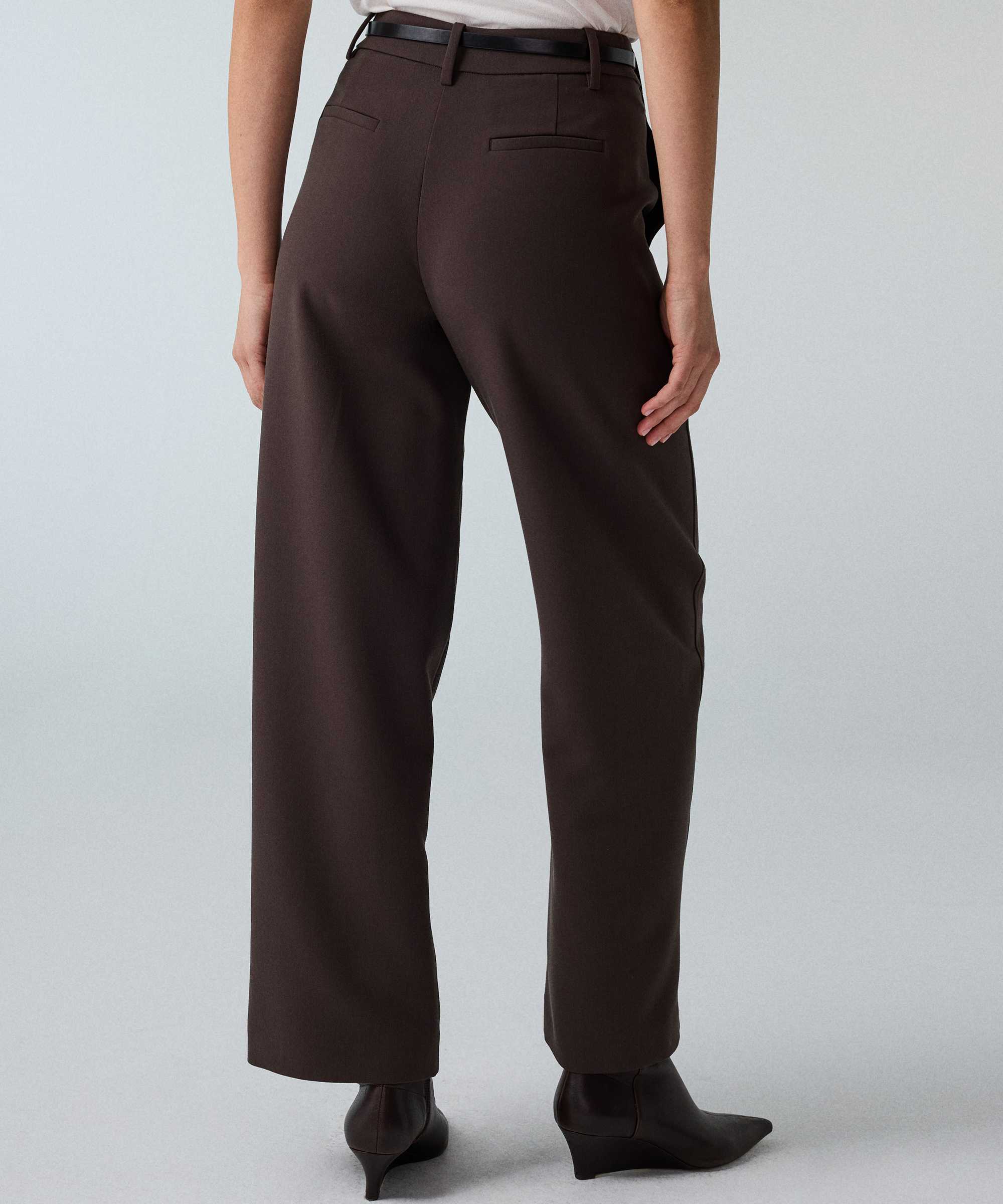 Kemerli barrel fit pantolon - IW6260003192074 - Kahverengi Pantolon