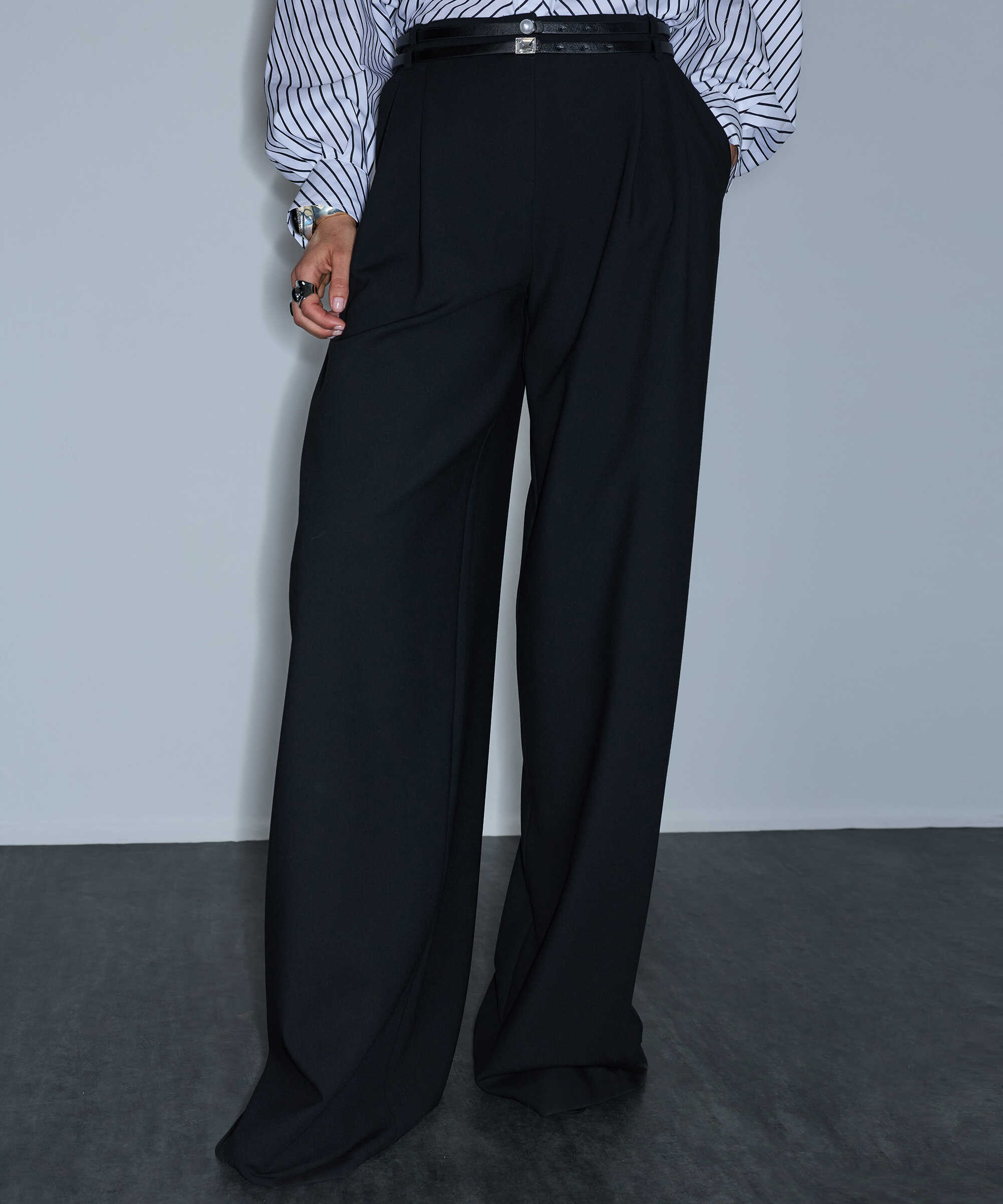 Çift kemerli pantolon - IW6260003198001 - Siyah Pantolon