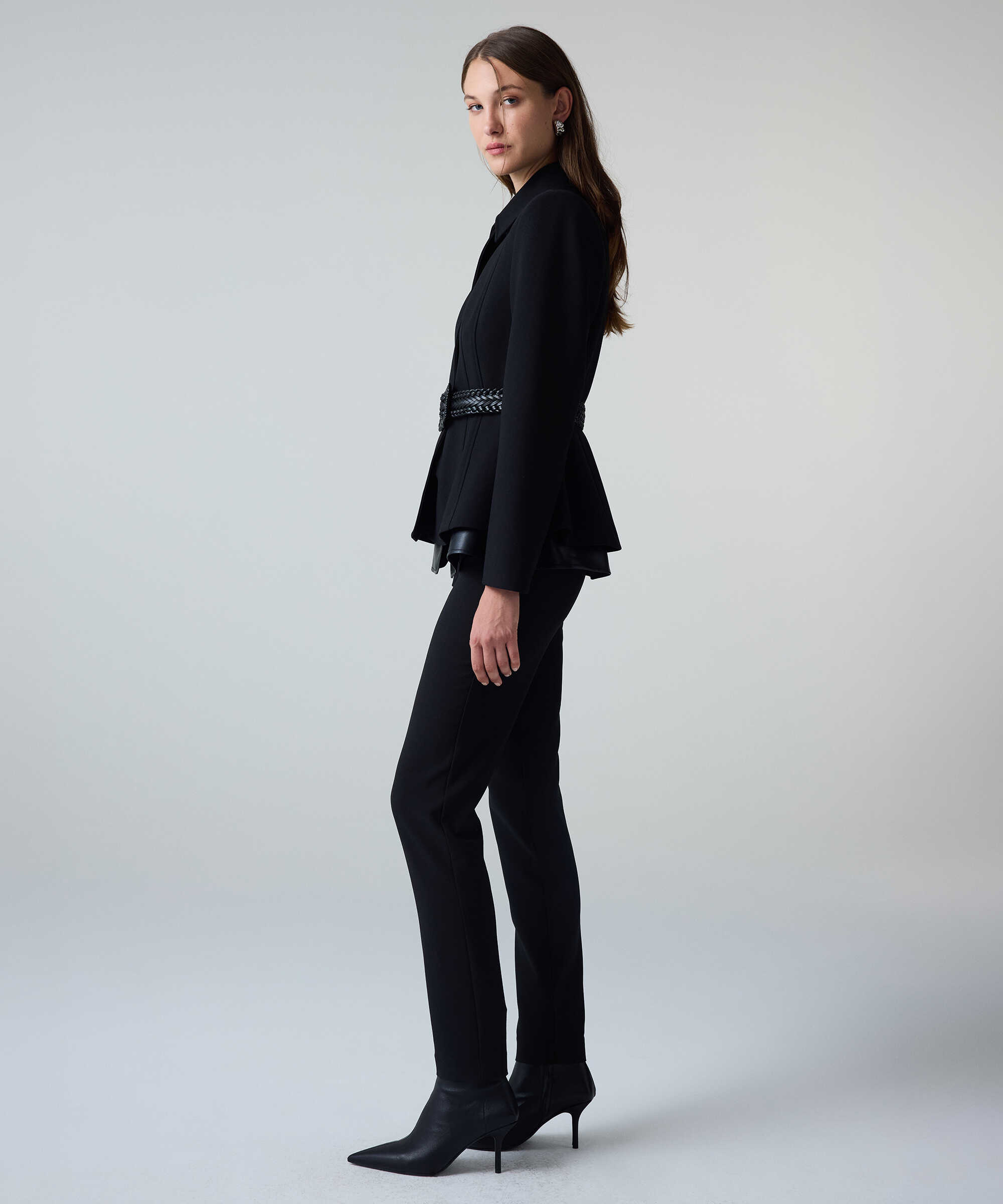 Lurex bel skinny fit pantolon - IW6260003263001 - Siyah Pantolon