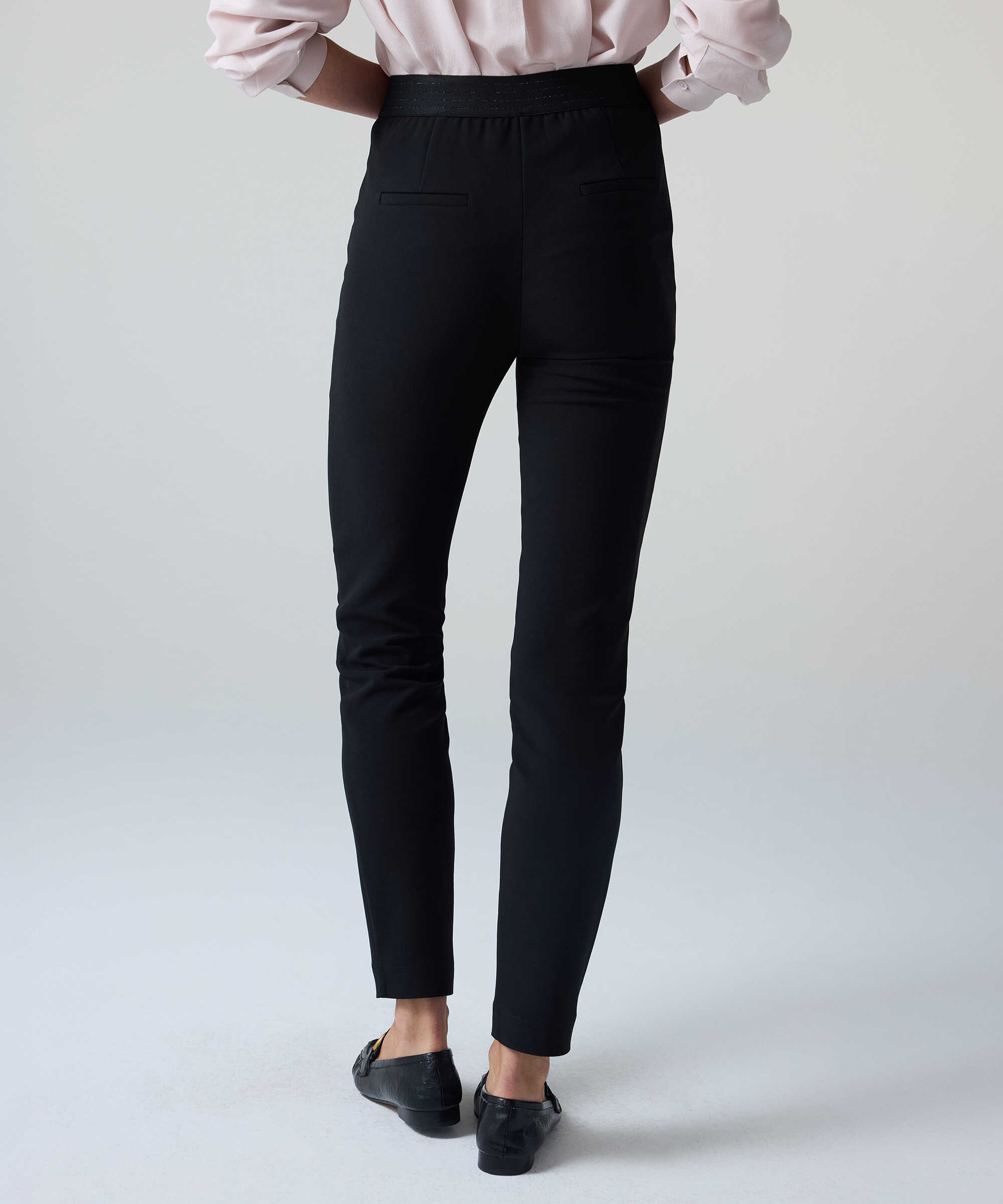 Lurex bel skinny fit pantolon - IW6260003263001 - Siyah Pantolon