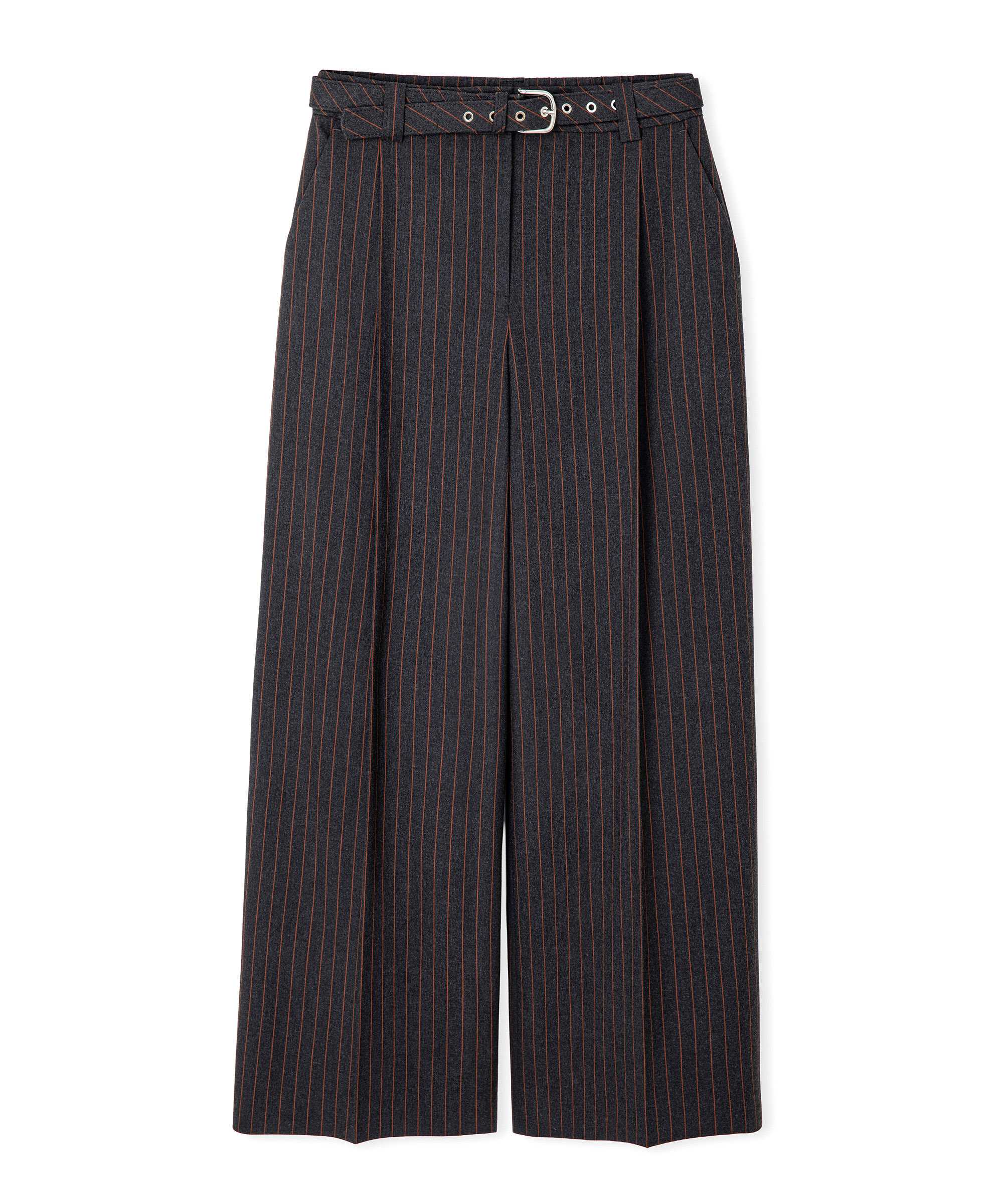 Kemerli çizgi desen pantolon - IW6260003272036 - Antrasit Pantolon