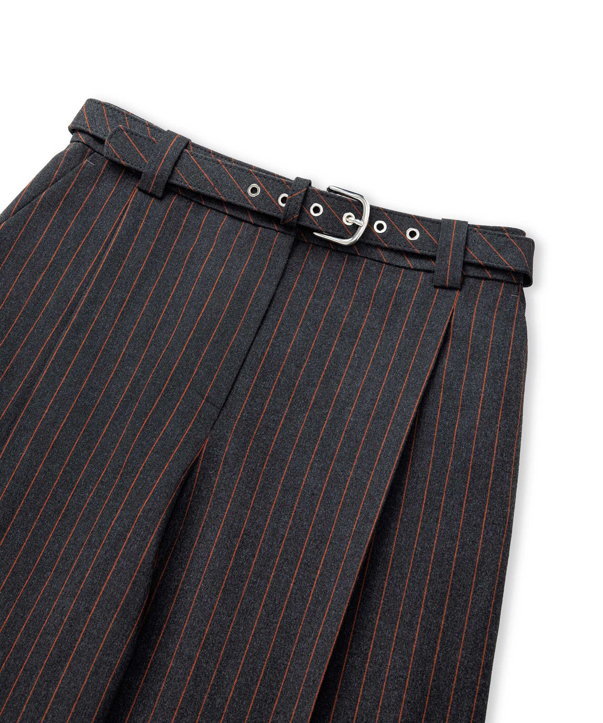 Kemerli çizgi desen pantolon - IW6260003272036 - Antrasit Pantolon