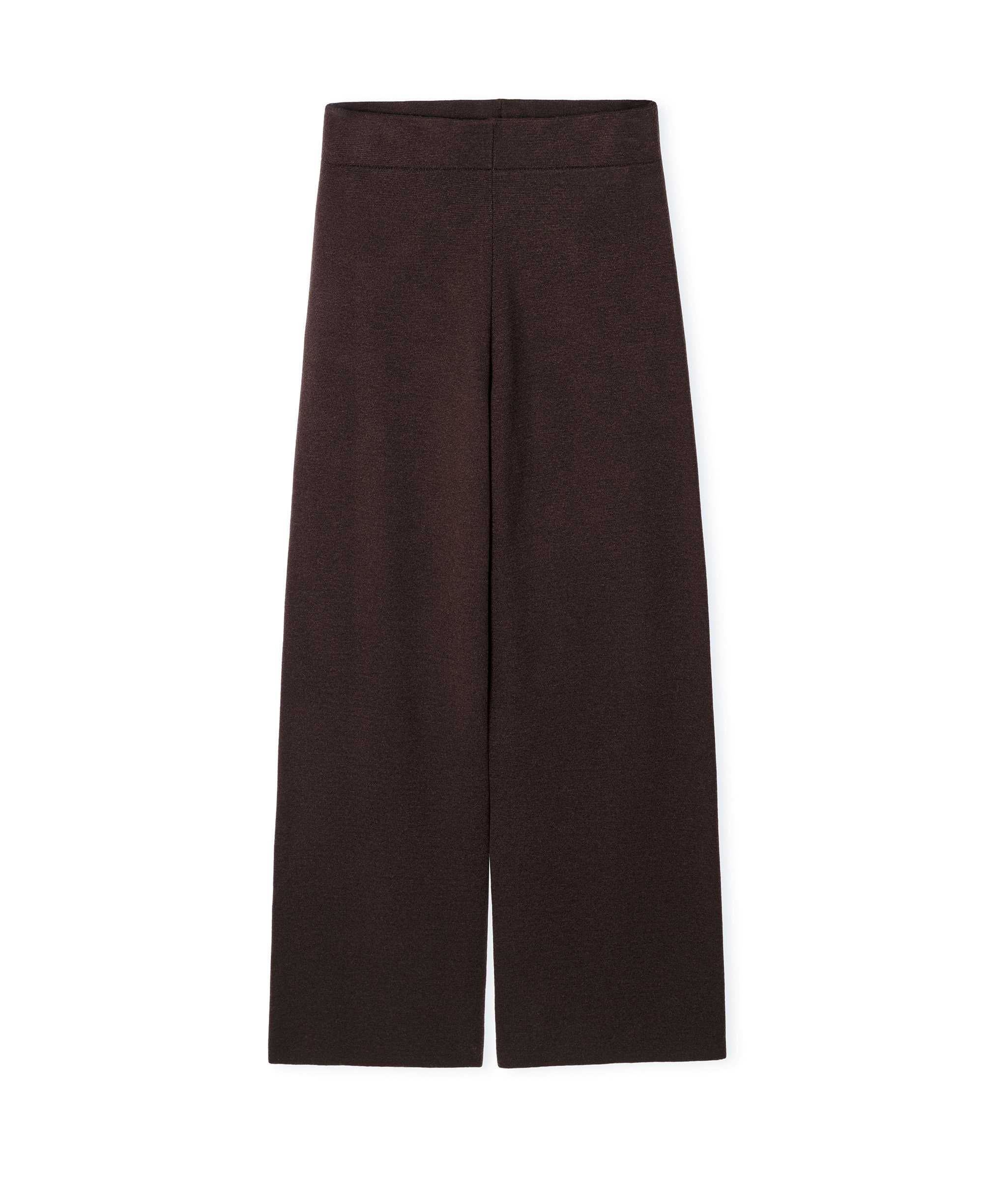 Wide leg triko pantolon - IW6260003279074 - Kahverengi Pantolon