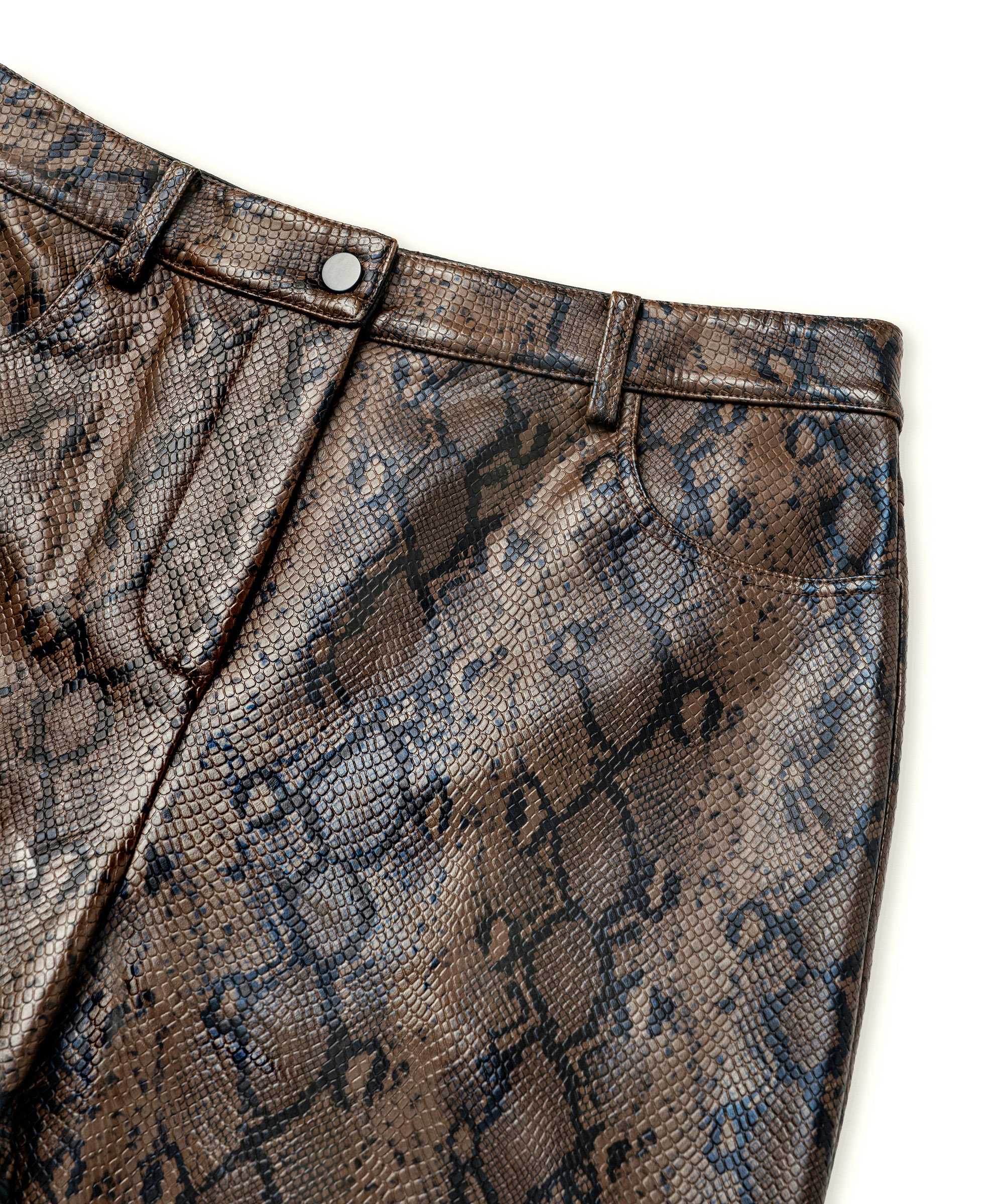 Yılan derisi desen pantolon - IW6260003320074 - Kahverengi Pantolon
