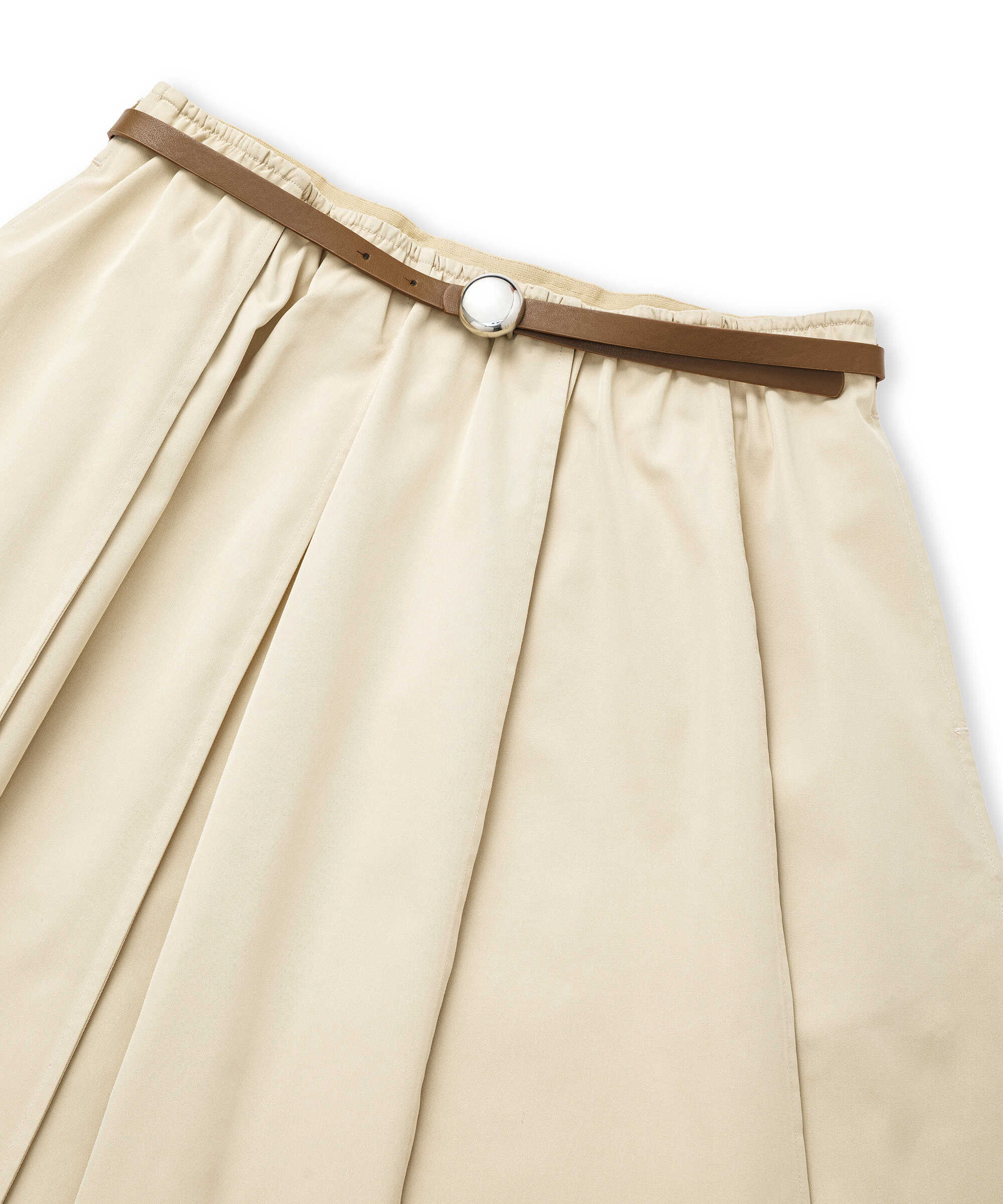 Kemerli midi etek - IW6260004136003 - Natürel Etek