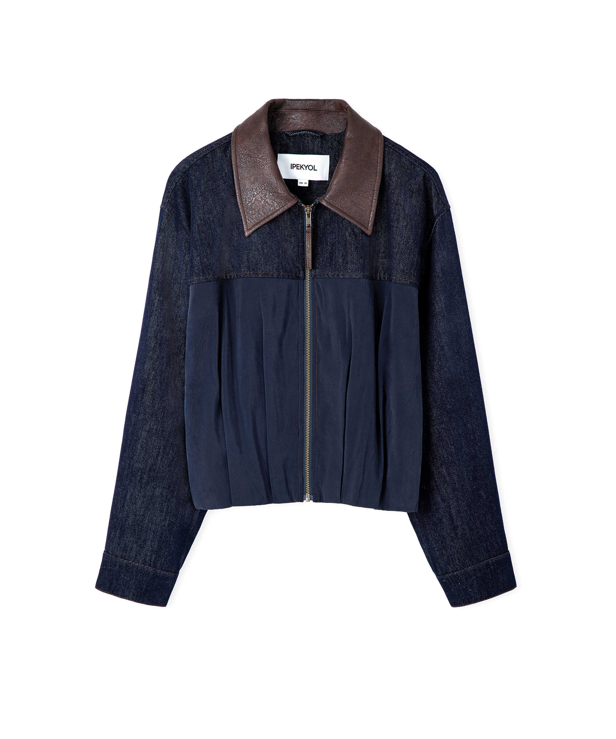 Kontrast yaka bomber ceket - IW6260005118015 - Lacivert Ceket
