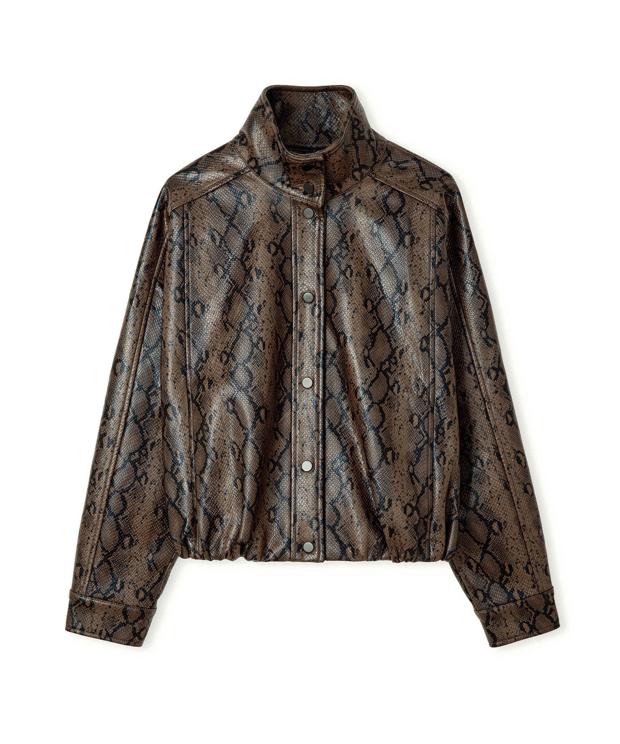 Yılan derisi desen ceket - IW6260005169074 - Kahverengi Ceket