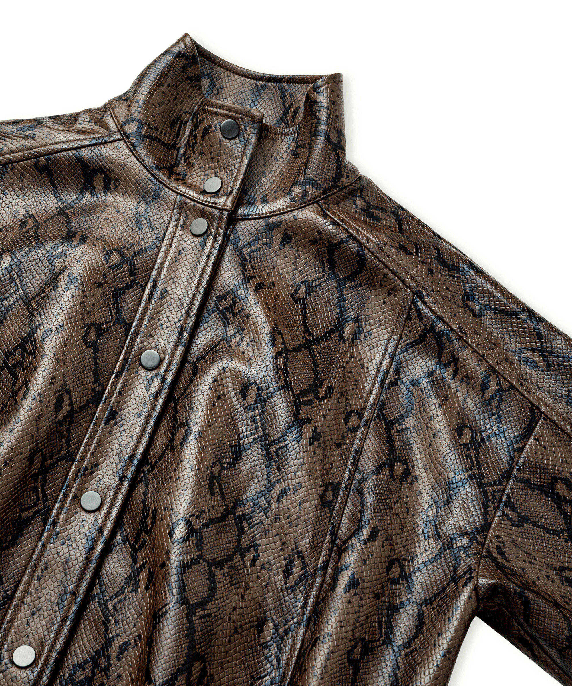 Yılan derisi desen ceket - IW6260005169074 - Kahverengi Ceket