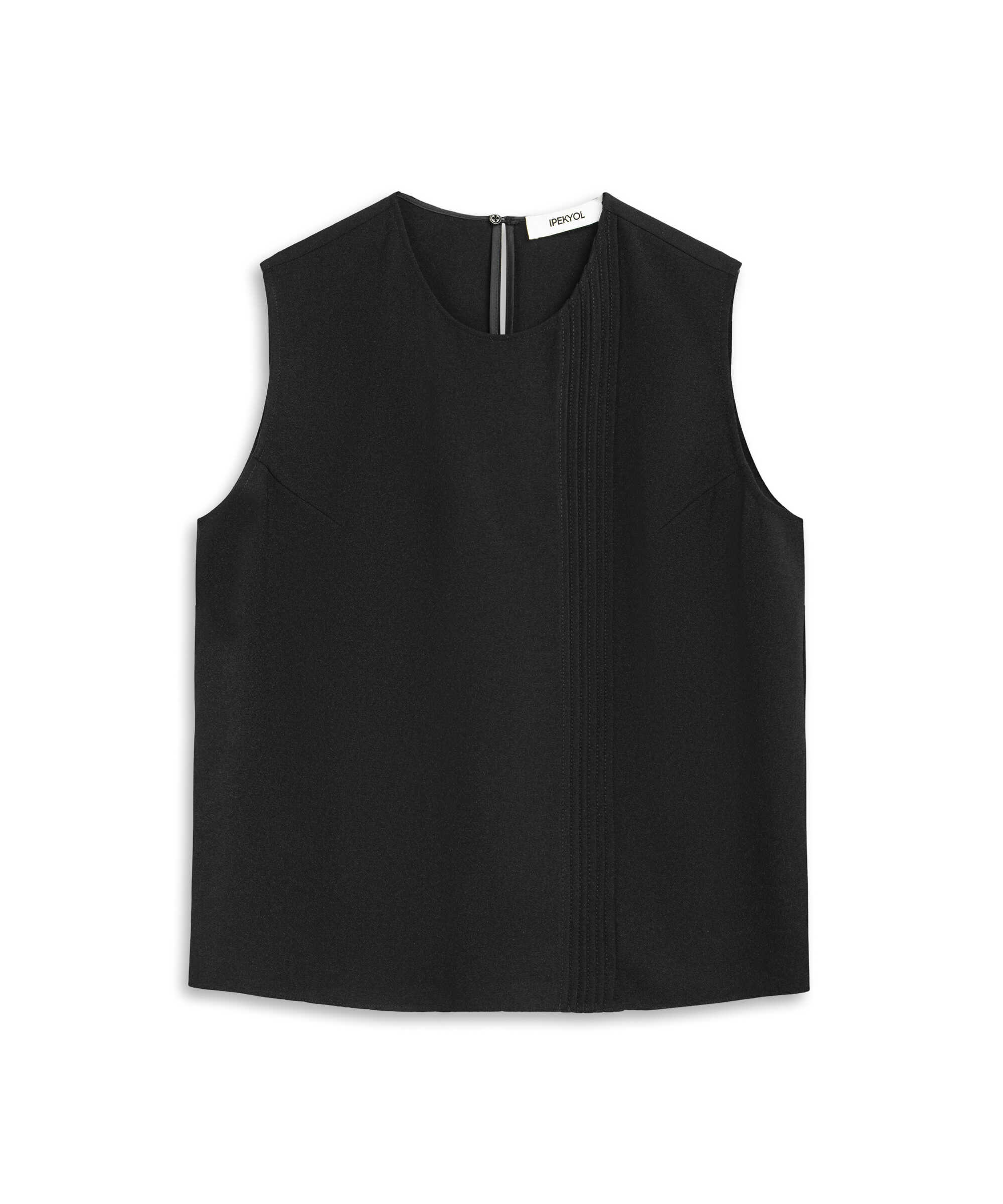 Asimetrik nervürlü bluz - IW6260006134001 - Siyah undefined