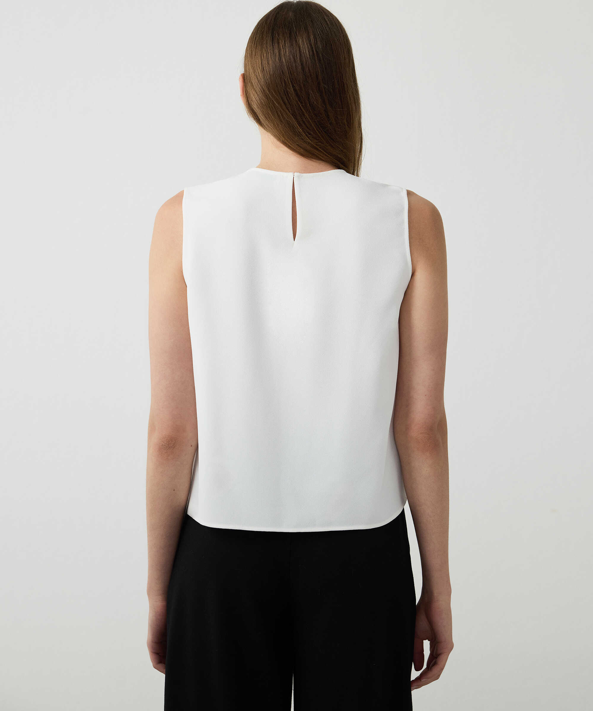 Asimetrik nervürlü bluz - IW6260006134018 - Ekru undefined