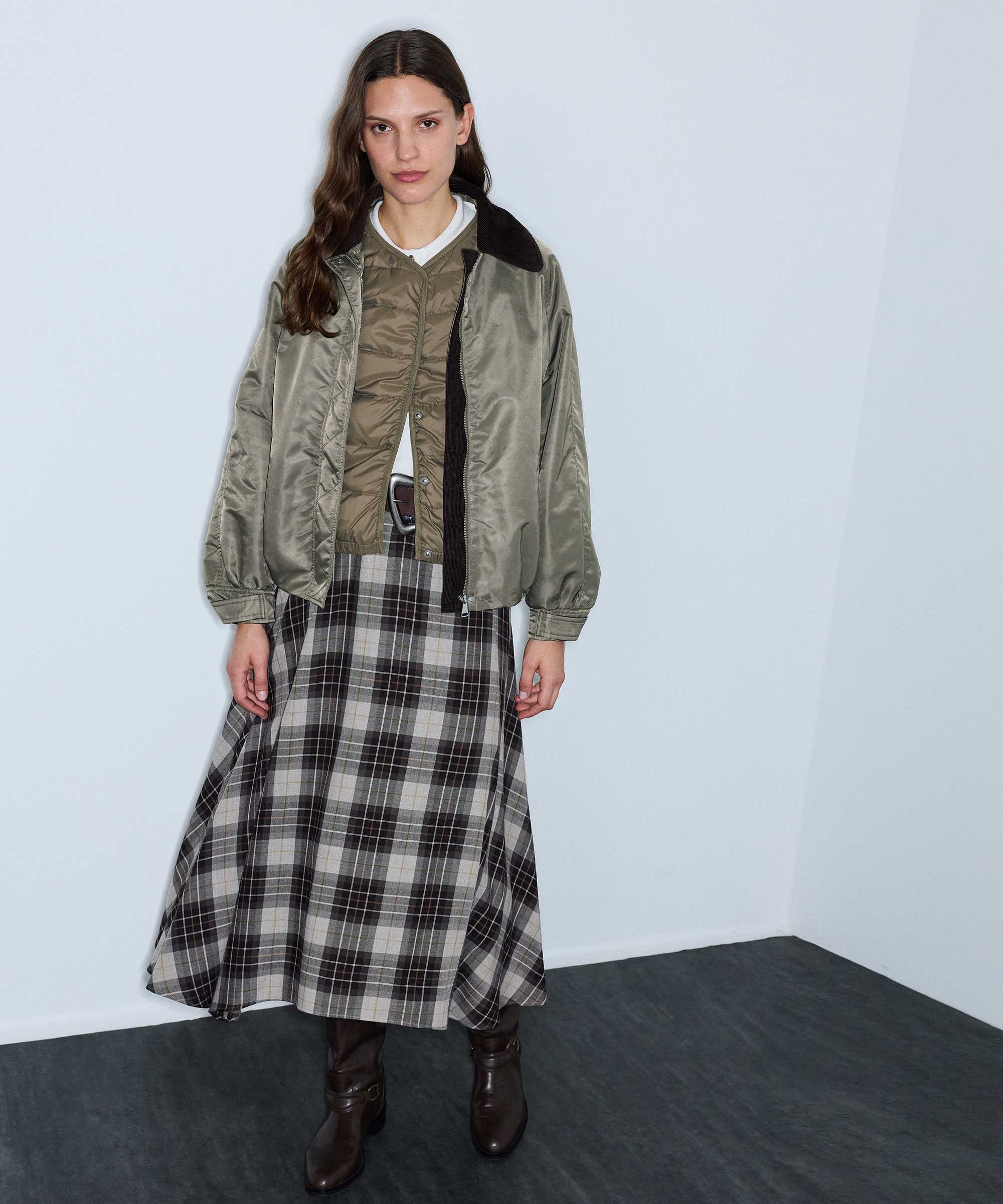 Çift parça bomber mont - IW6260012391022 - Haki Mont