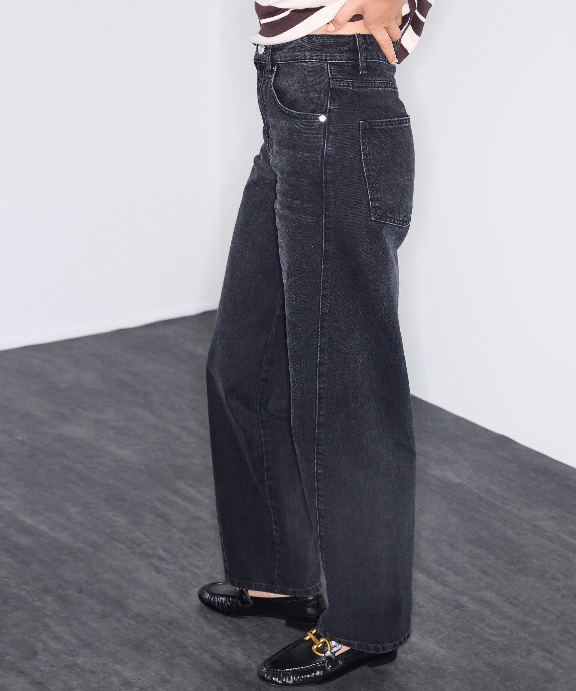 Barrel fit jean pantolon - IW6260018051001 - Siyah Jean Pantolon