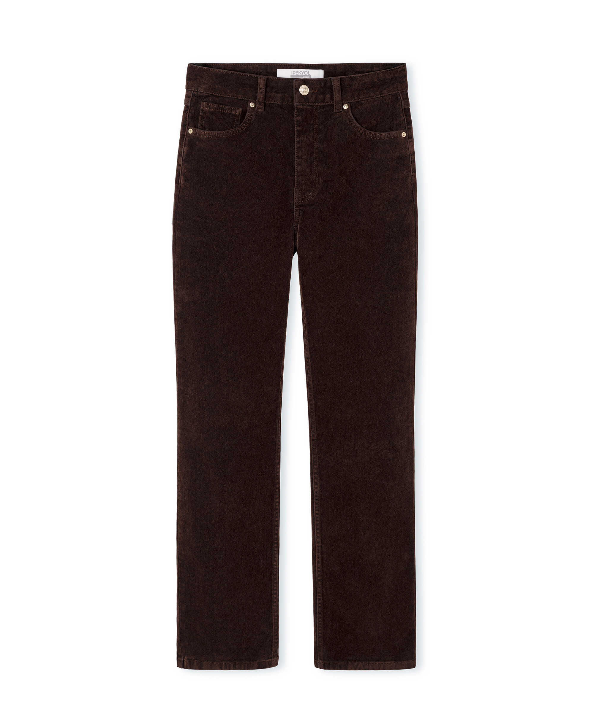 Straight fit kadife pantolon - IW6260018062074 - Kahverengi Jean Pantolon