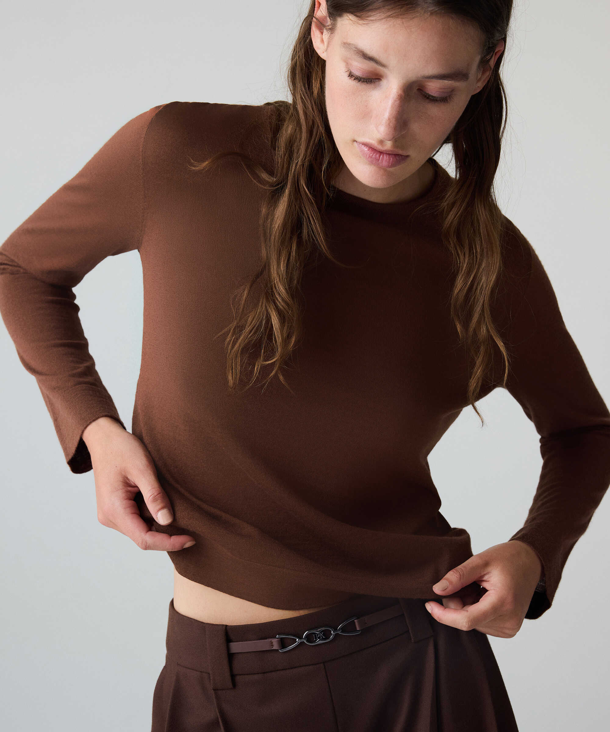 Yün içerikli basic triko - IW6260050047979 - Latte Triko