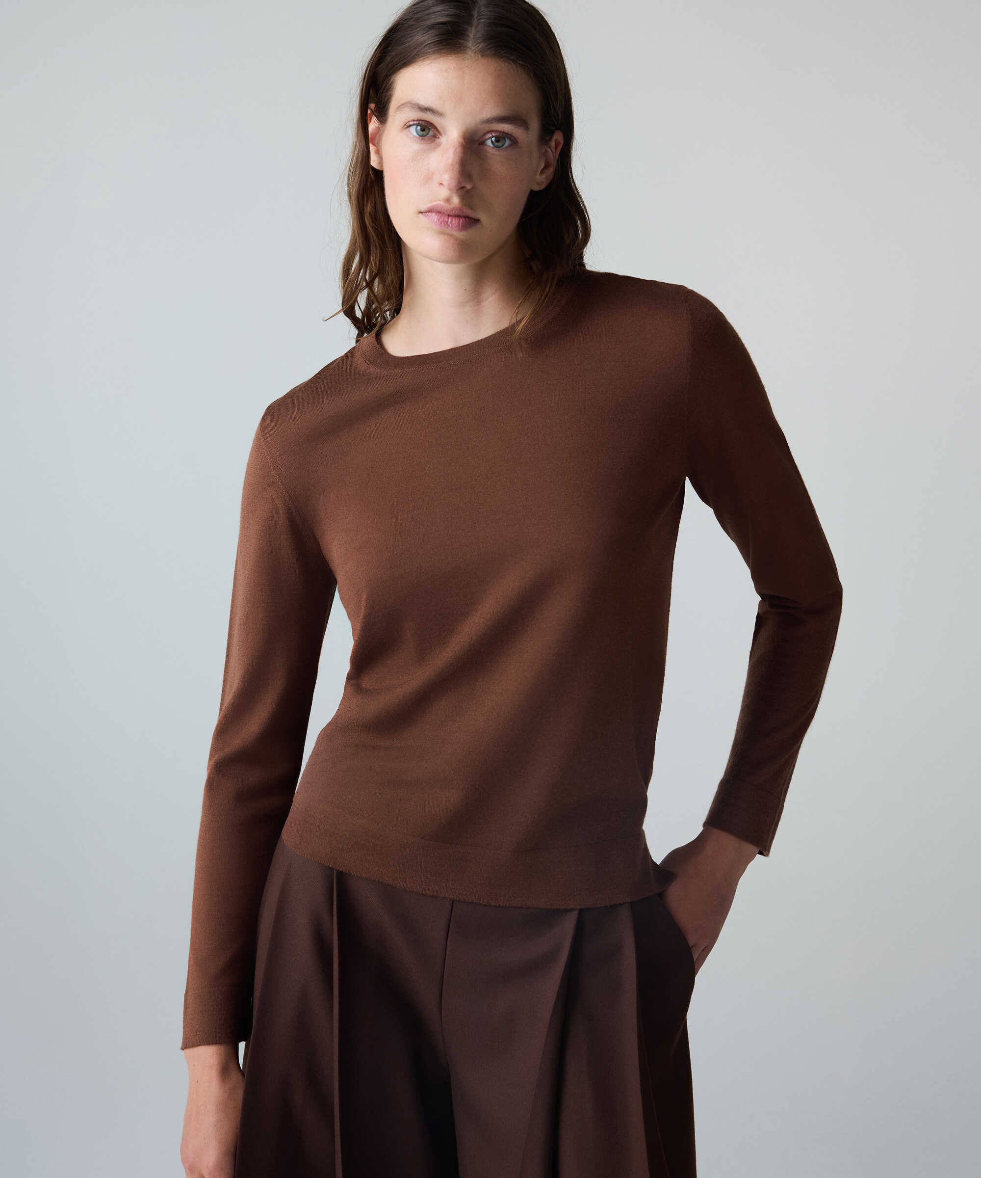 Yün içerikli basic triko - IW6260050047979 - Latte Triko