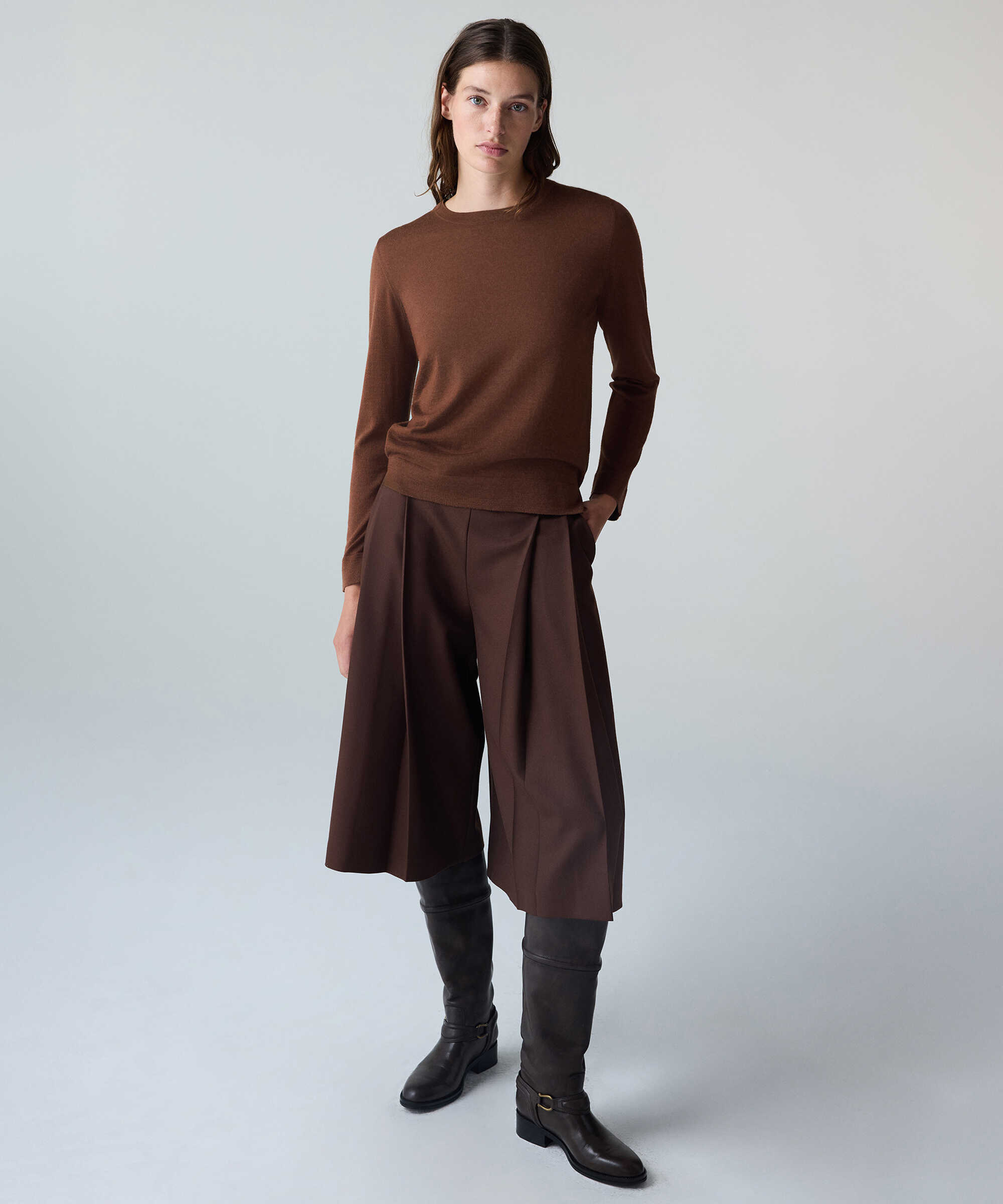 Yün içerikli basic triko - IW6260050047979 - Latte Triko