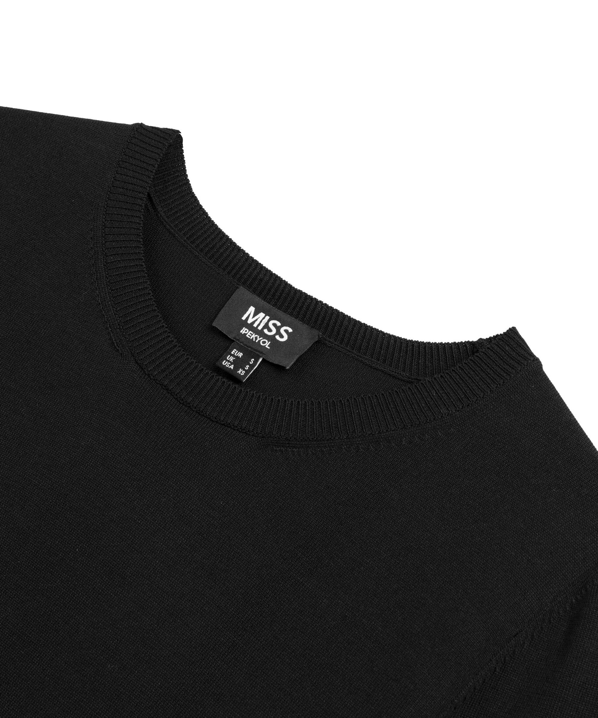 Bisiklet yaka basic triko - IW6260050126001 - Siyah Triko