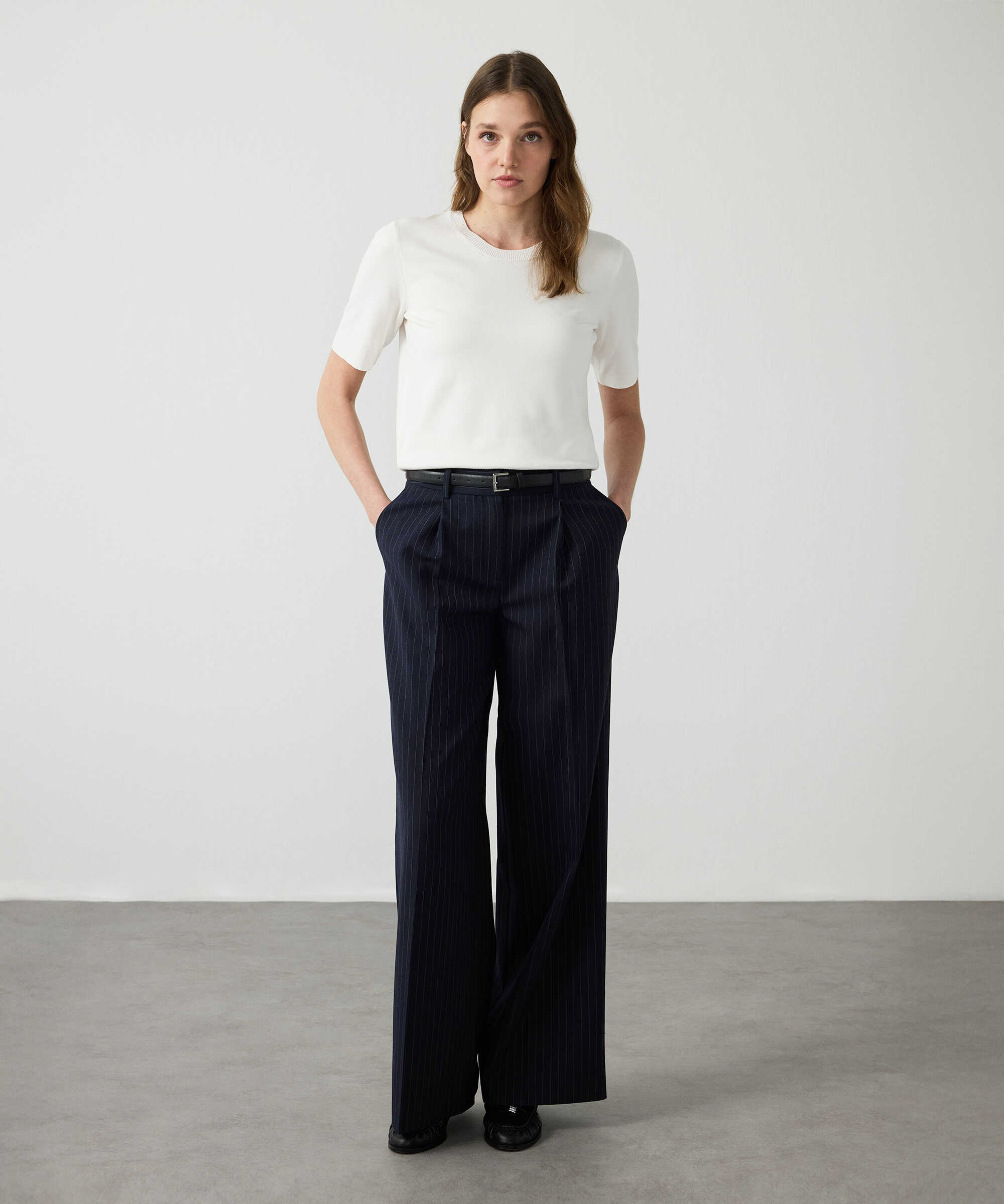 Bisiklet yaka basic triko - IW6260050126018 - Ekru Triko