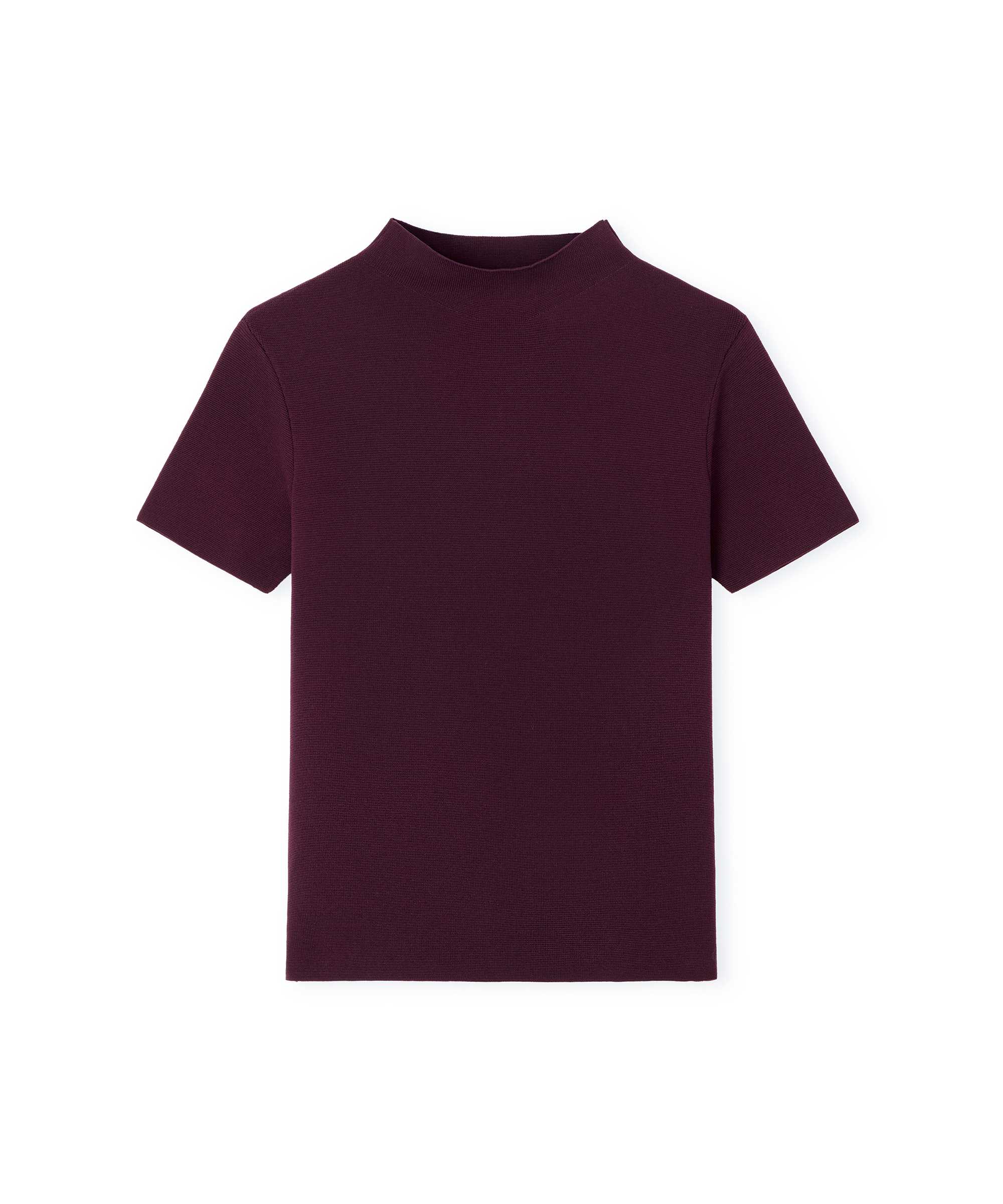 Dik yaka basic triko - IW6260050209008 - Mürdüm Kazak | Triko