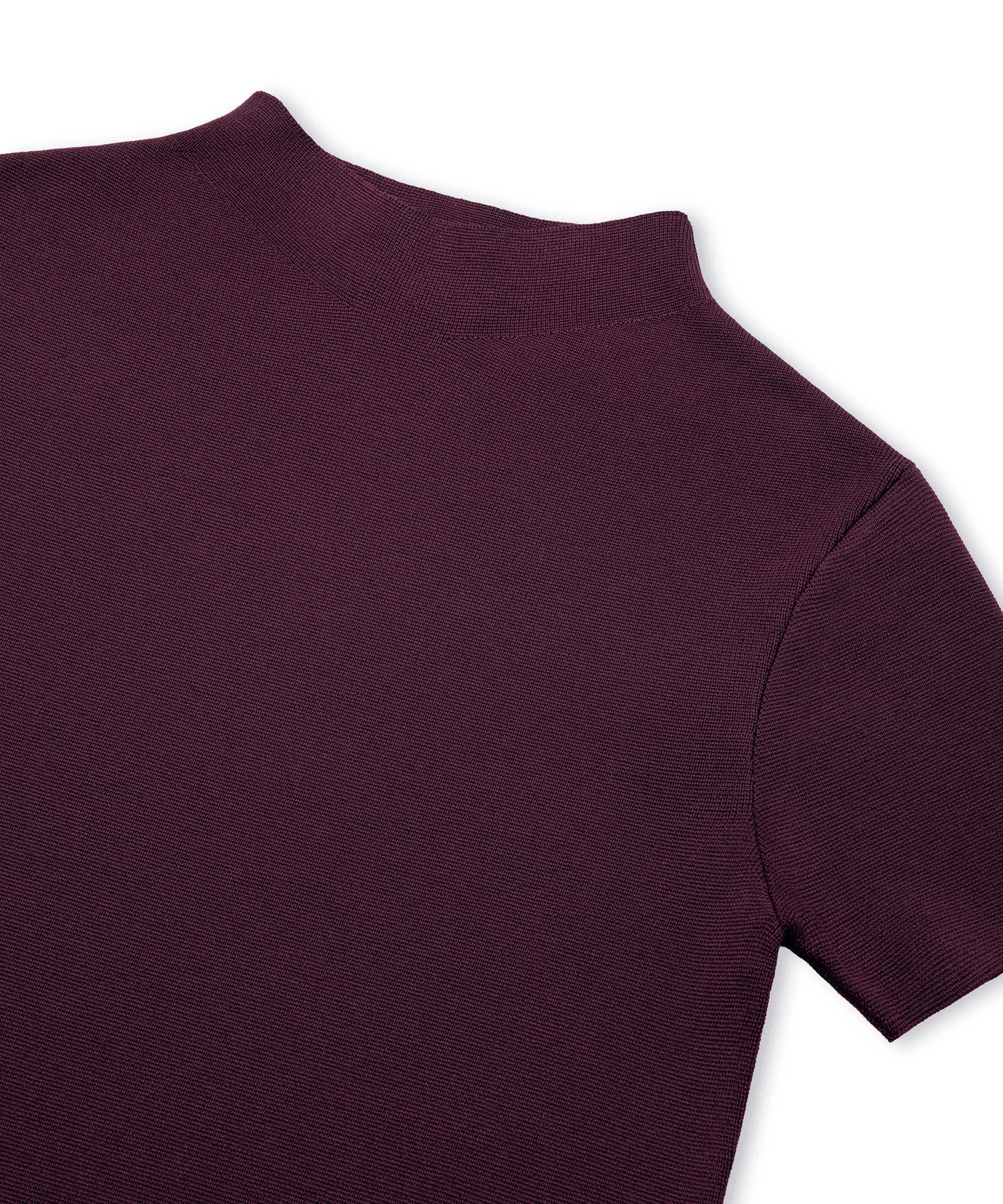 Dik yaka basic triko - IW6260050209008 - Mürdüm Kazak | Triko