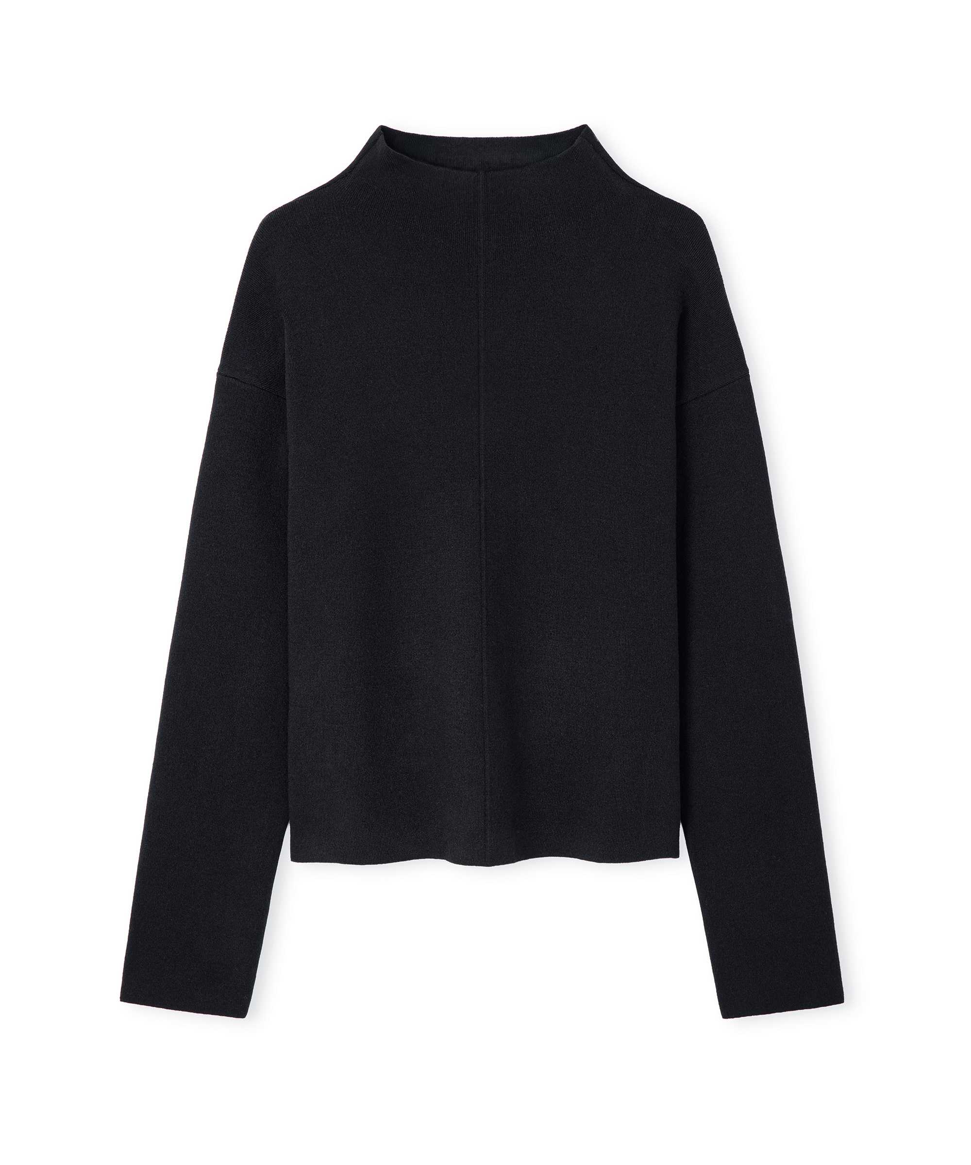 Dik yaka basic kazak - IW6260050216001 - Siyah Triko