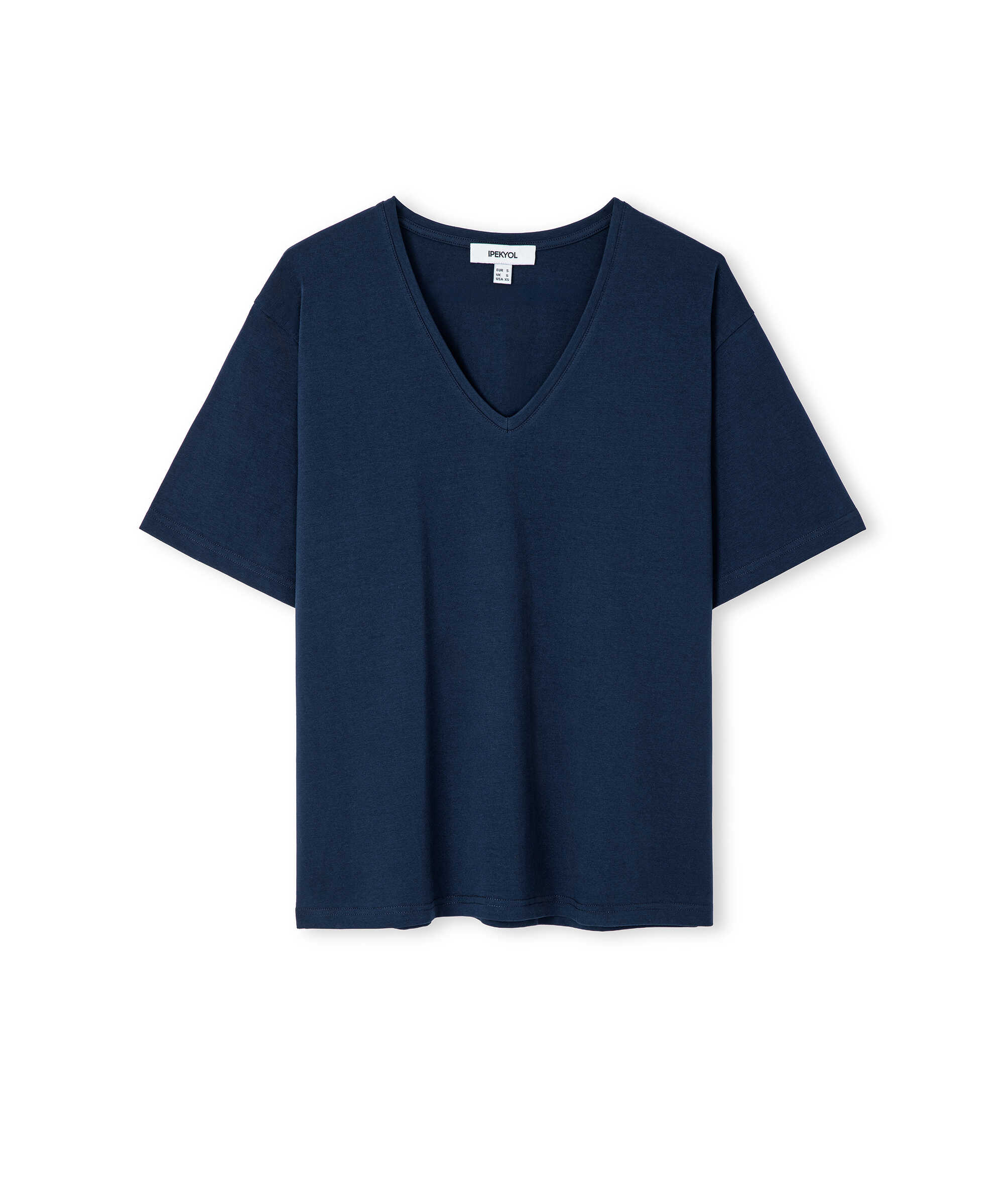 V yaka basic tişört - IW6260070138015 - Lacivert Tişört