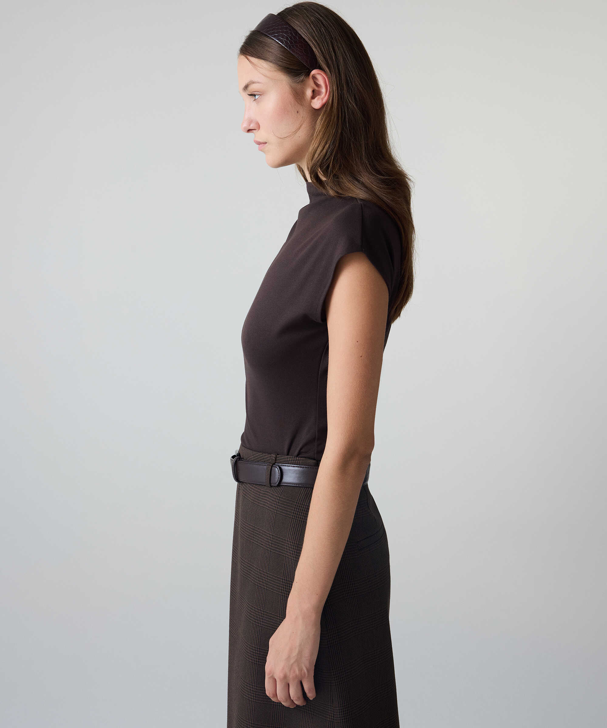 Yüksek yaka basic body - IW6260070192074 - Kahverengi Tişört