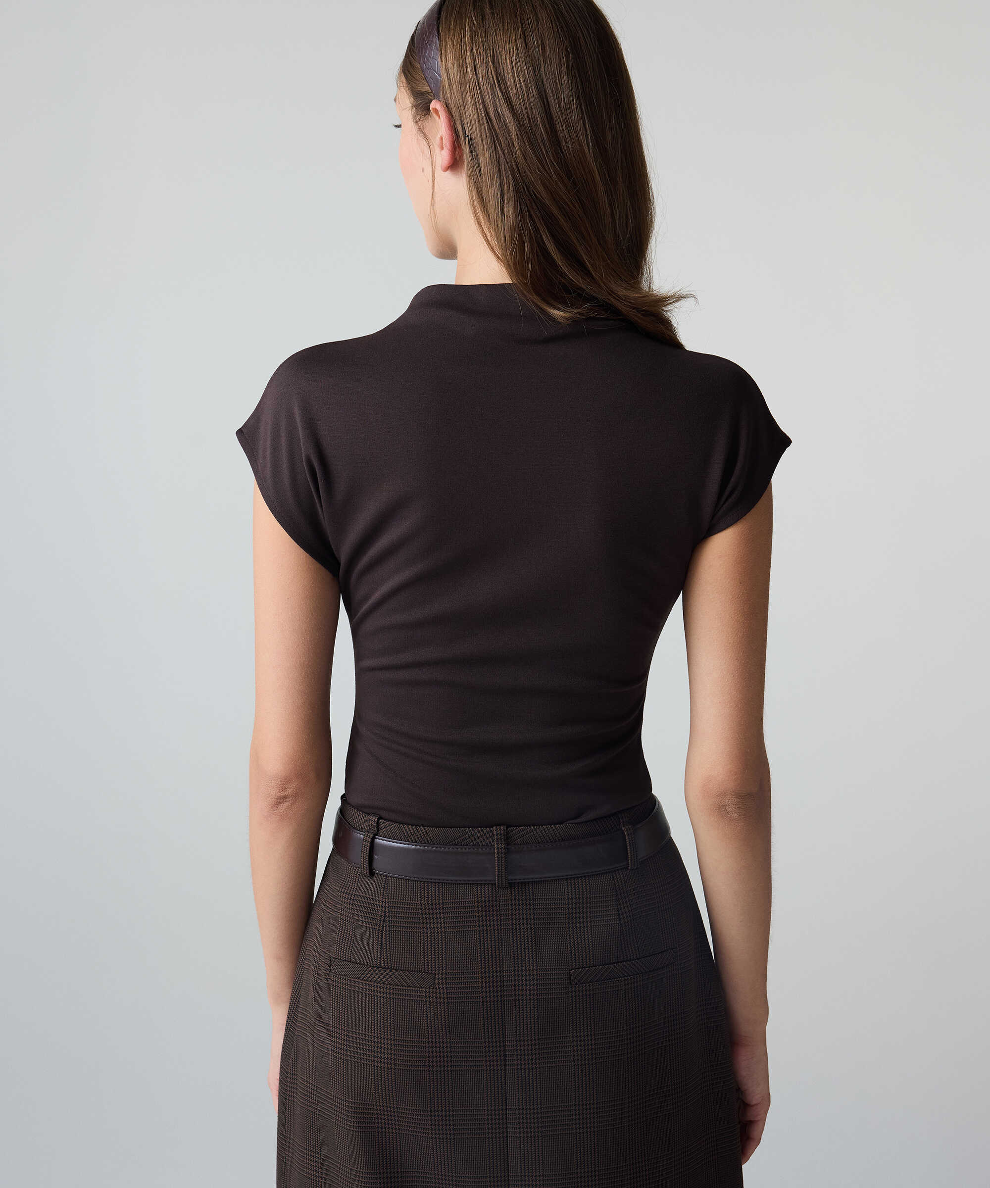 Yüksek yaka basic body - IW6260070192074 - Kahverengi Tişört