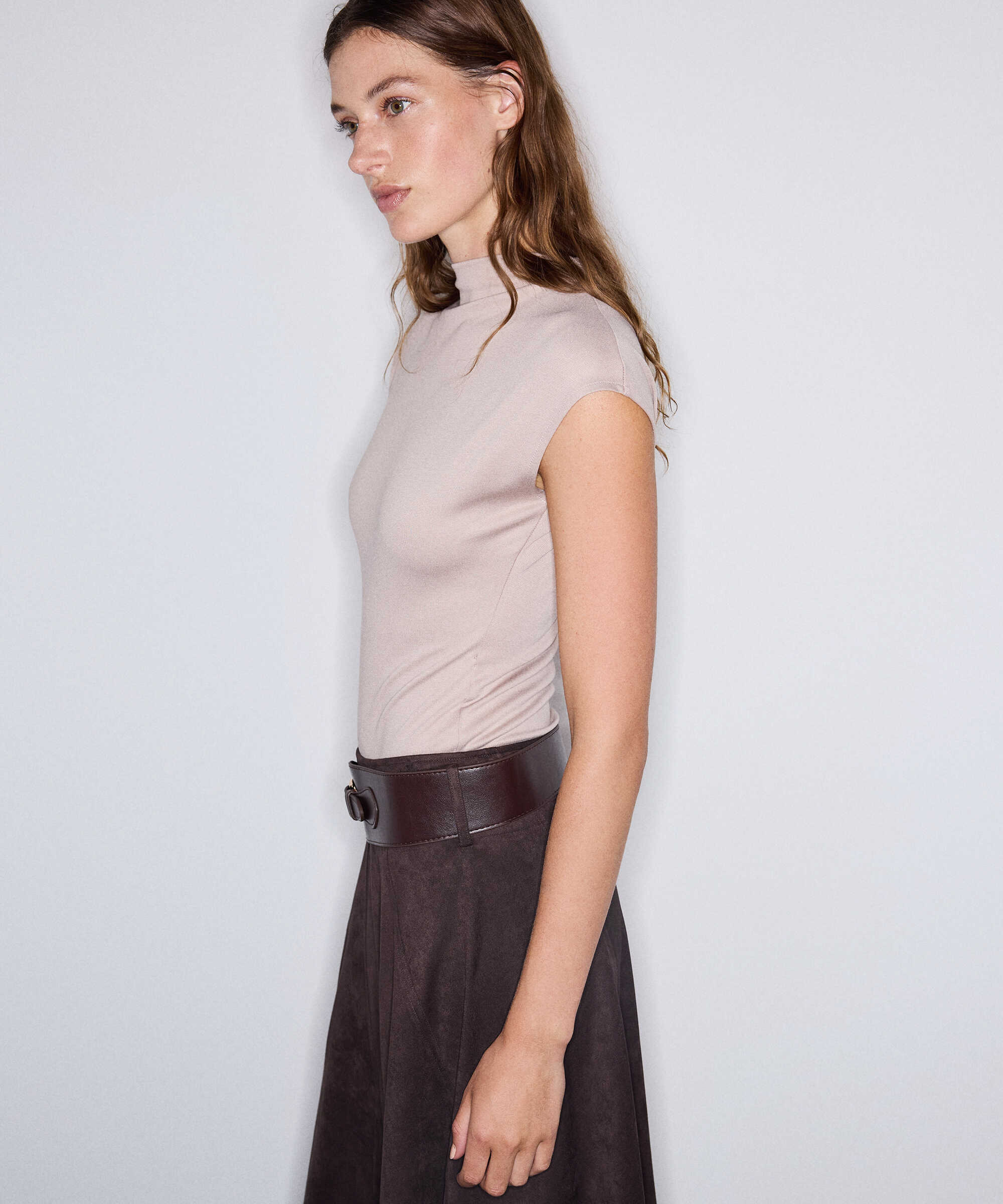 Yüksek yaka basic body - IW6260070192090 - Bej Tişört