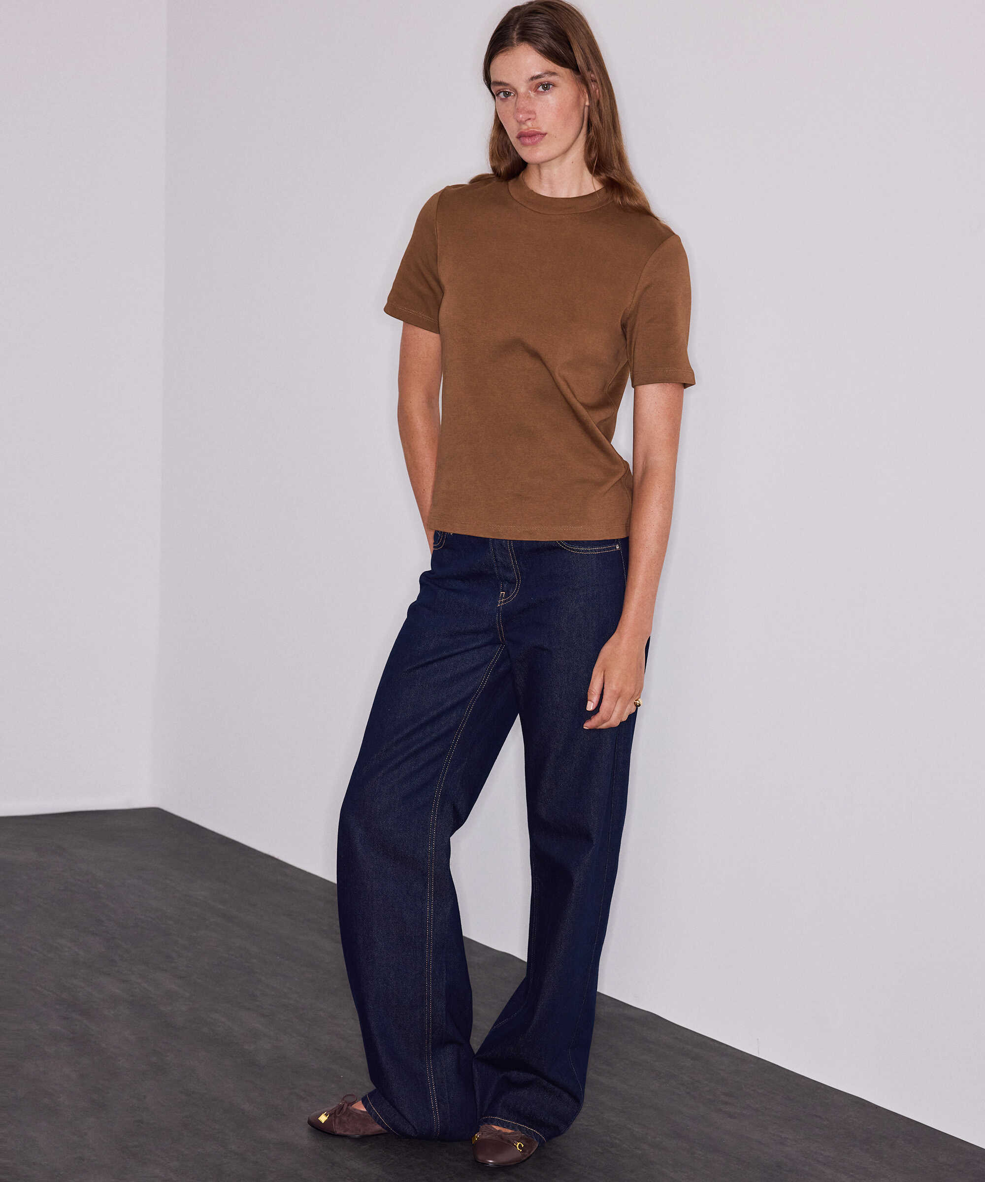 Basic tişört - IW6260070217041 - Karamel Tişört