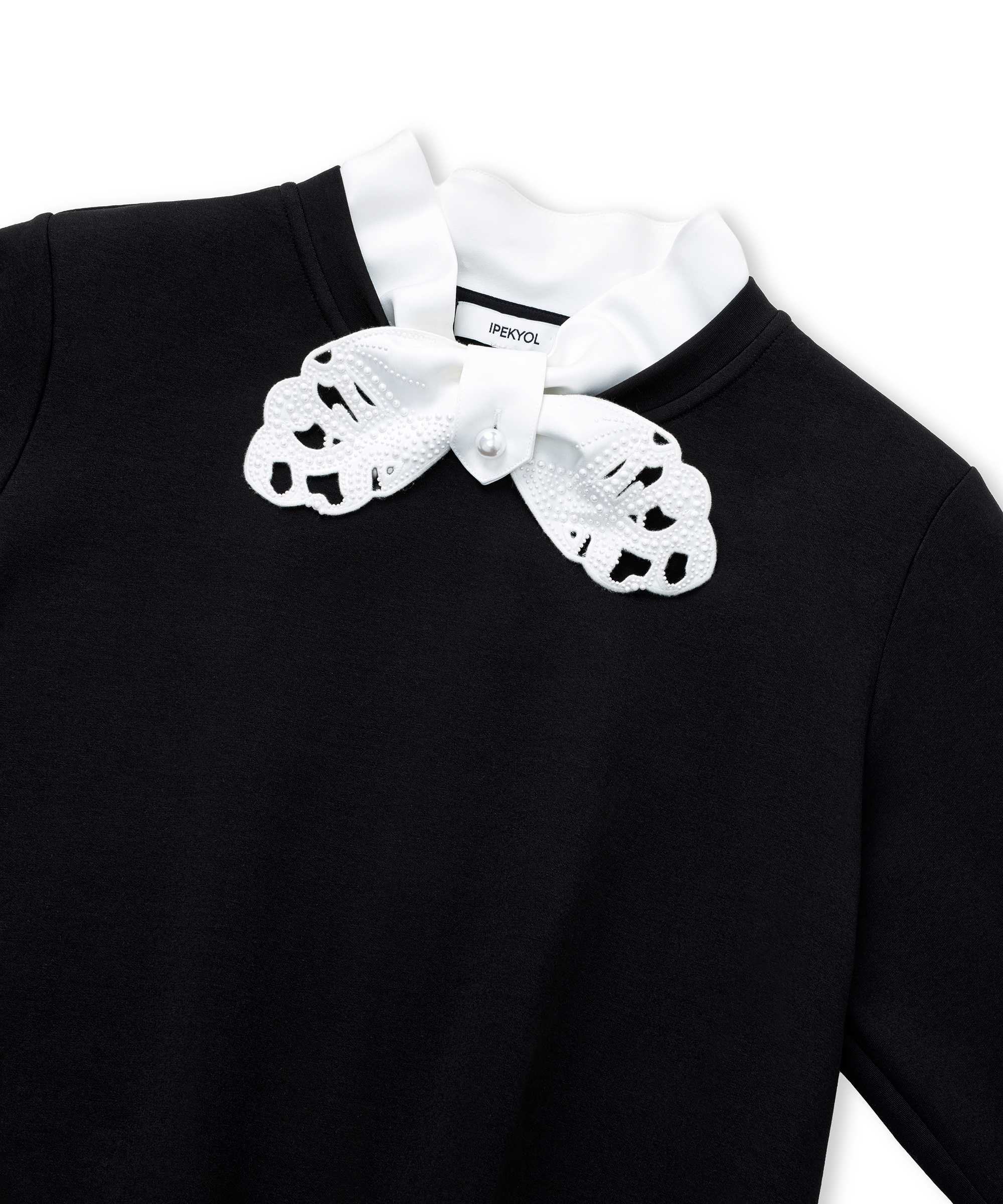 Yakası bağlamalı sweatshirt - IW6260091105001 - Siyah Sweatshırt
