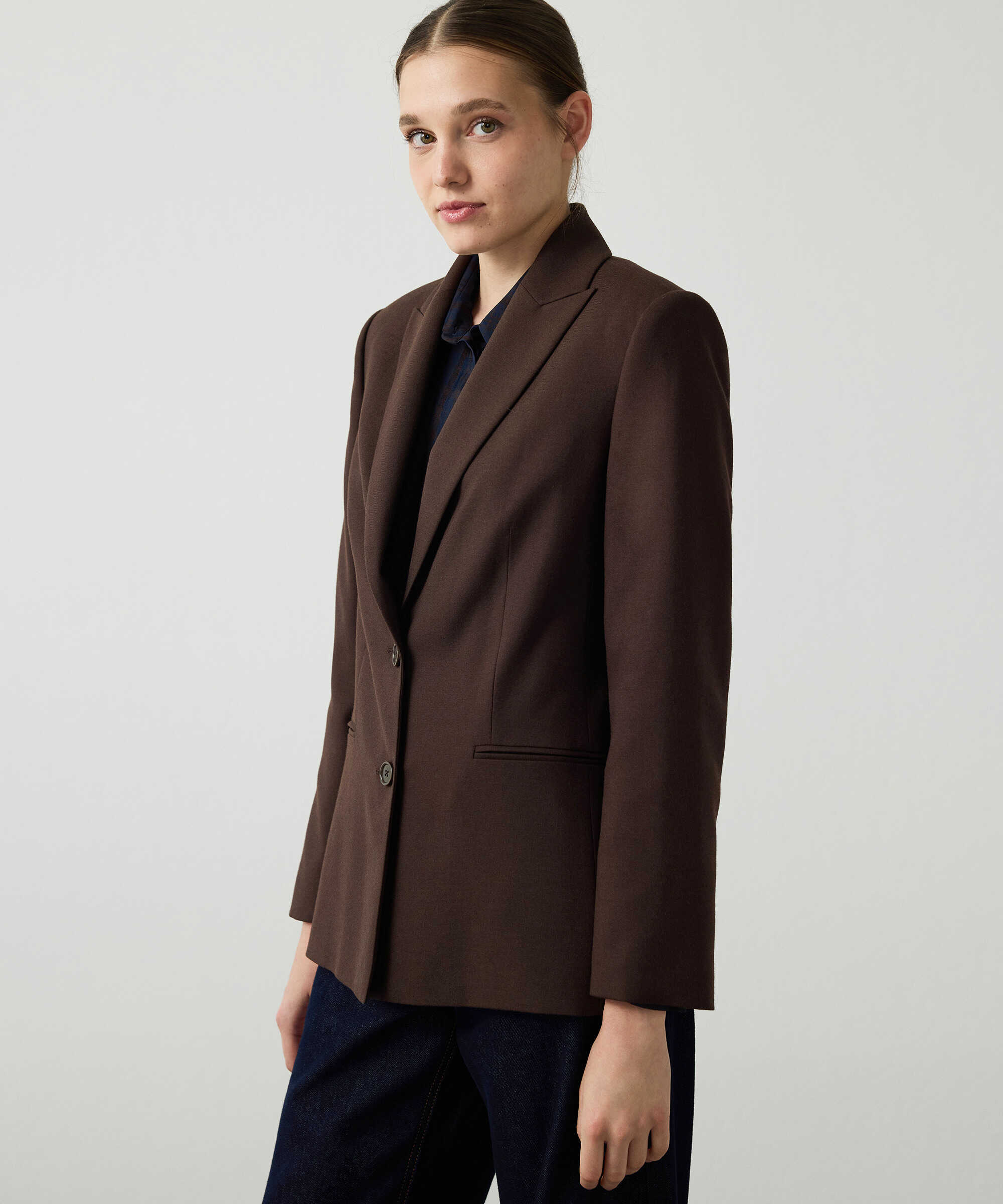 Vatkalı blazer - IW6260106106074 - Kahverengi Blazer