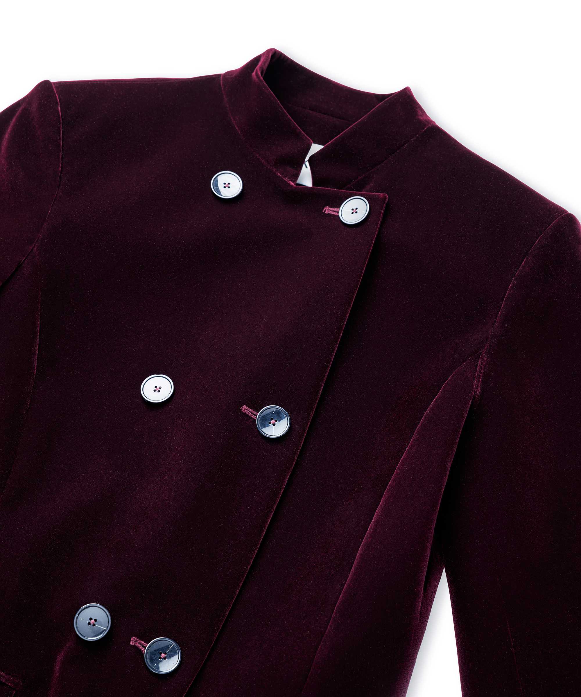 Kadife asimetrik kapama blazer - IW6260106135008 - Mürdüm Blazer
