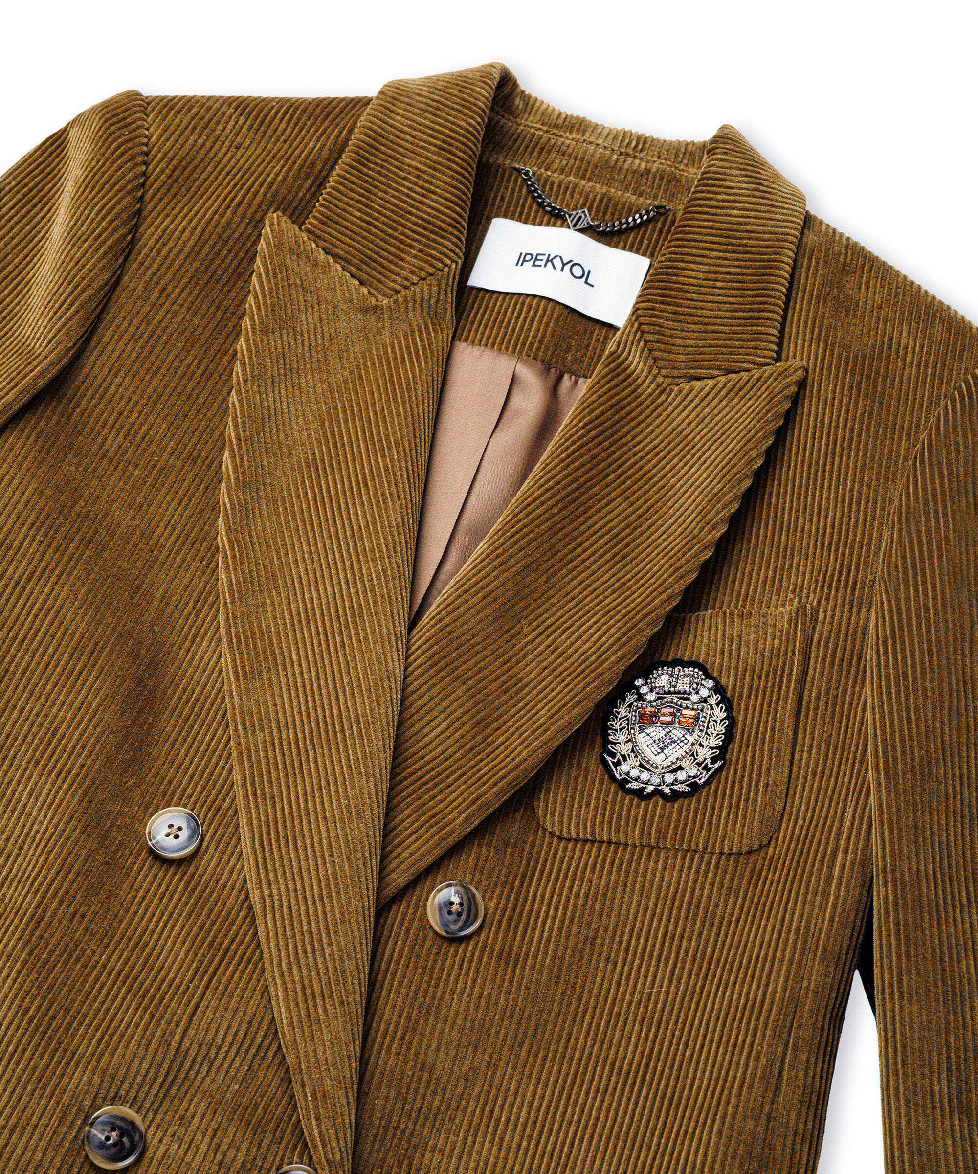 Armalı kadife blazer - IW6260106143022 - Haki Blazer