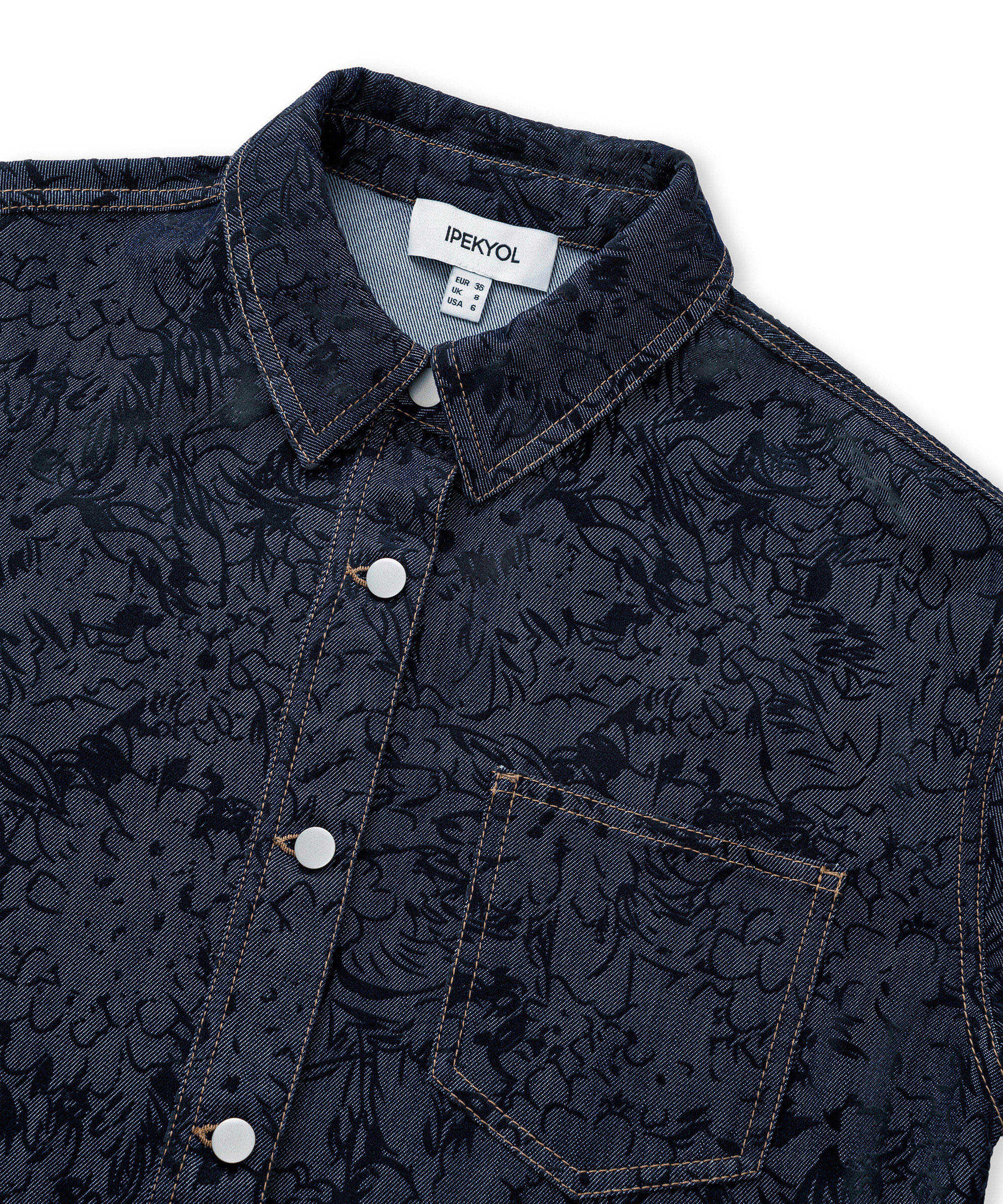Denim görünümlü gömlek ceket - IW6260148015AC7 - Koyu İndigo Gömlek Ceket