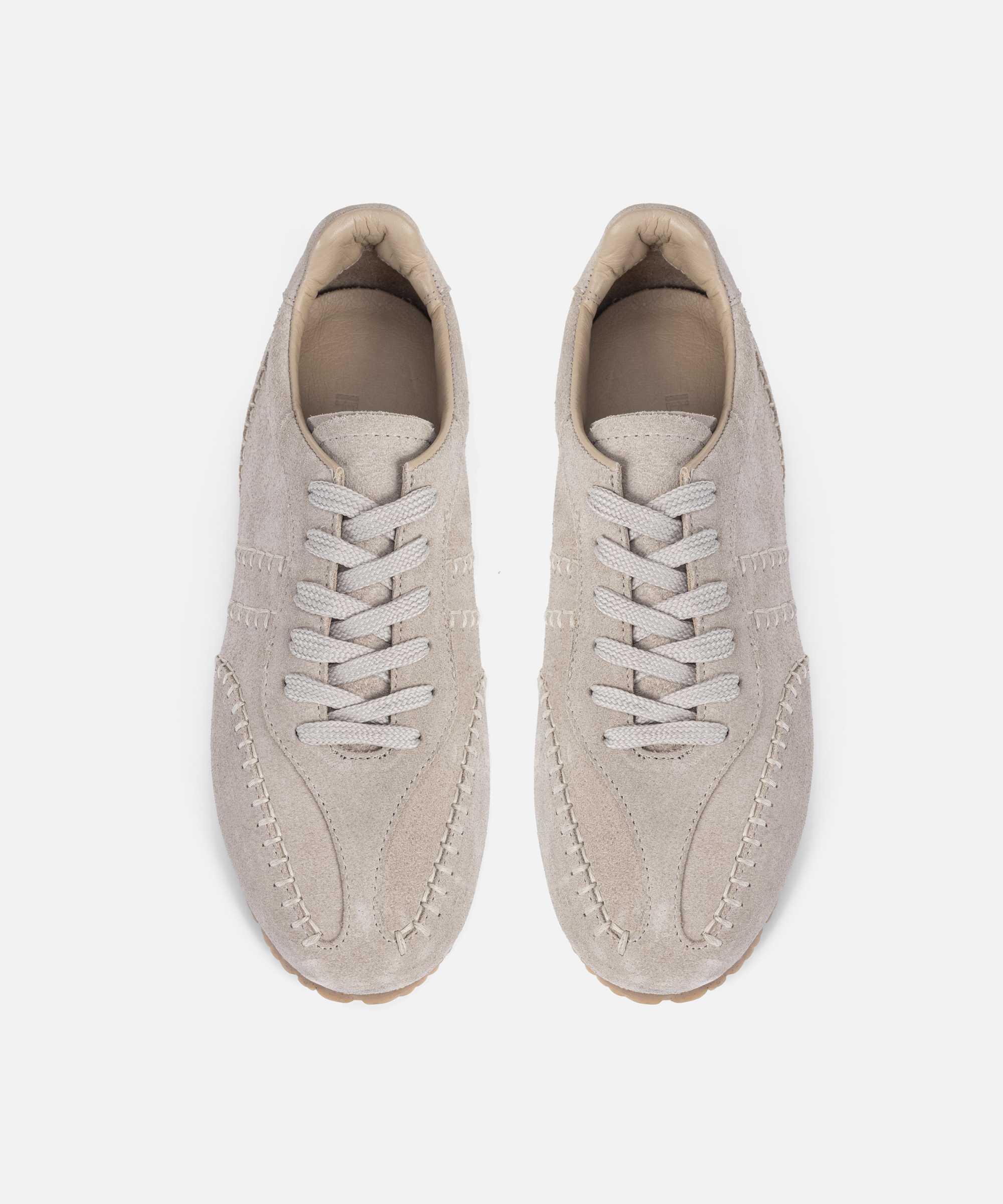%100 deri süet üst dikişli sneaker - IW6260062005030 - Taş Sneaker