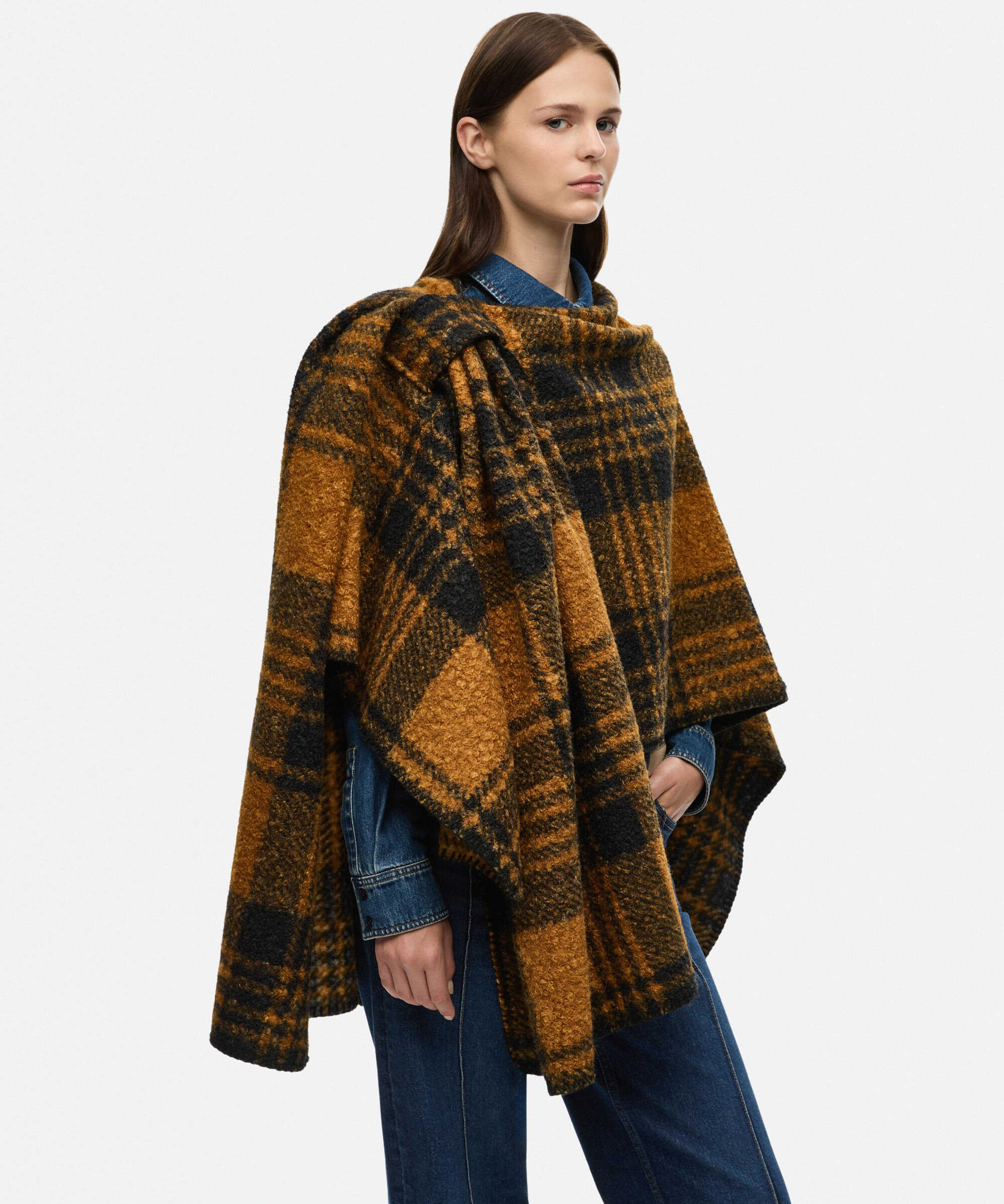 Ekose desen atkı - IW6260067036074 - Kahverengi Atkı