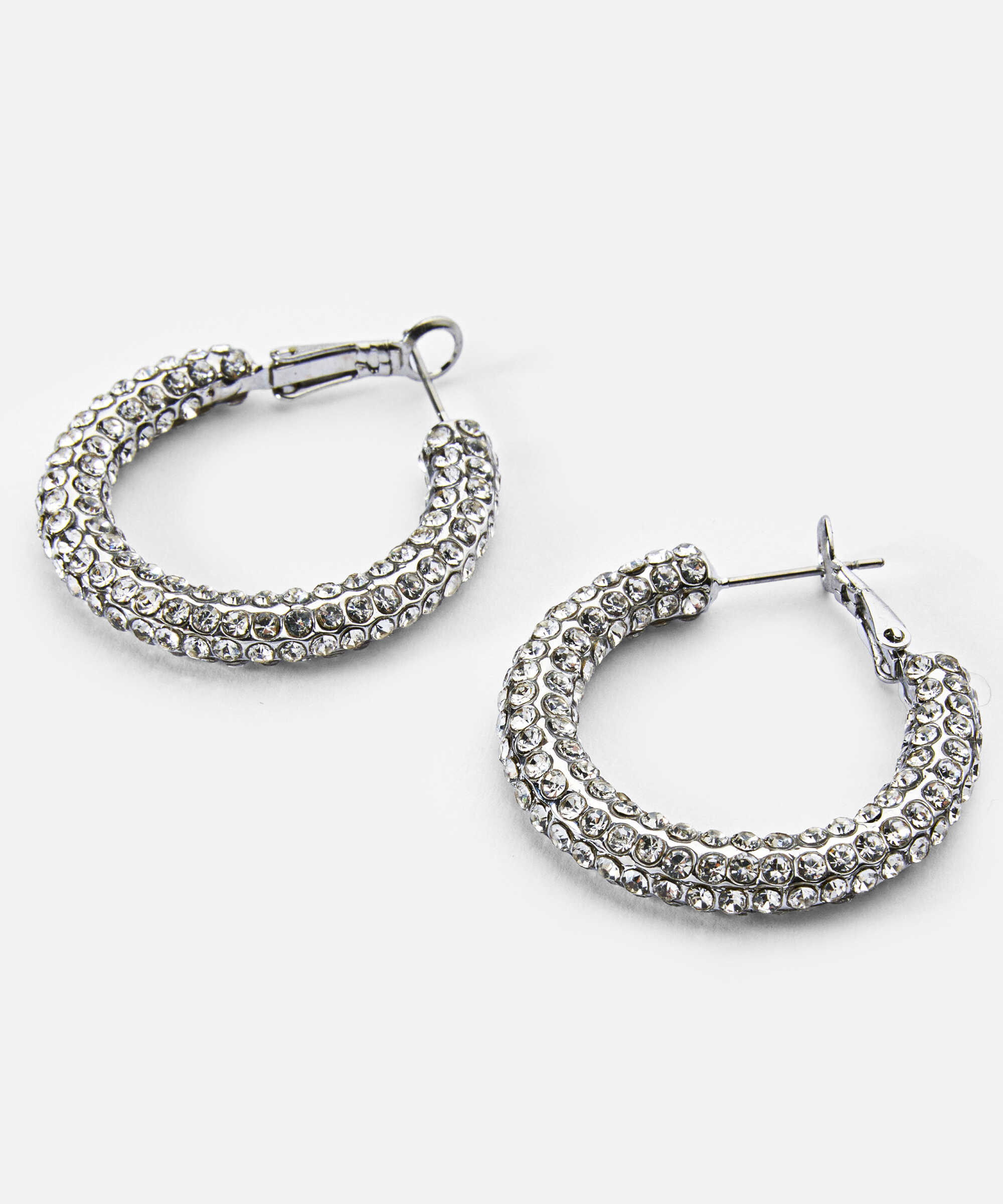 Zirkon taşlı halka küpe - IW6260068091122 - Gümüş Küpe