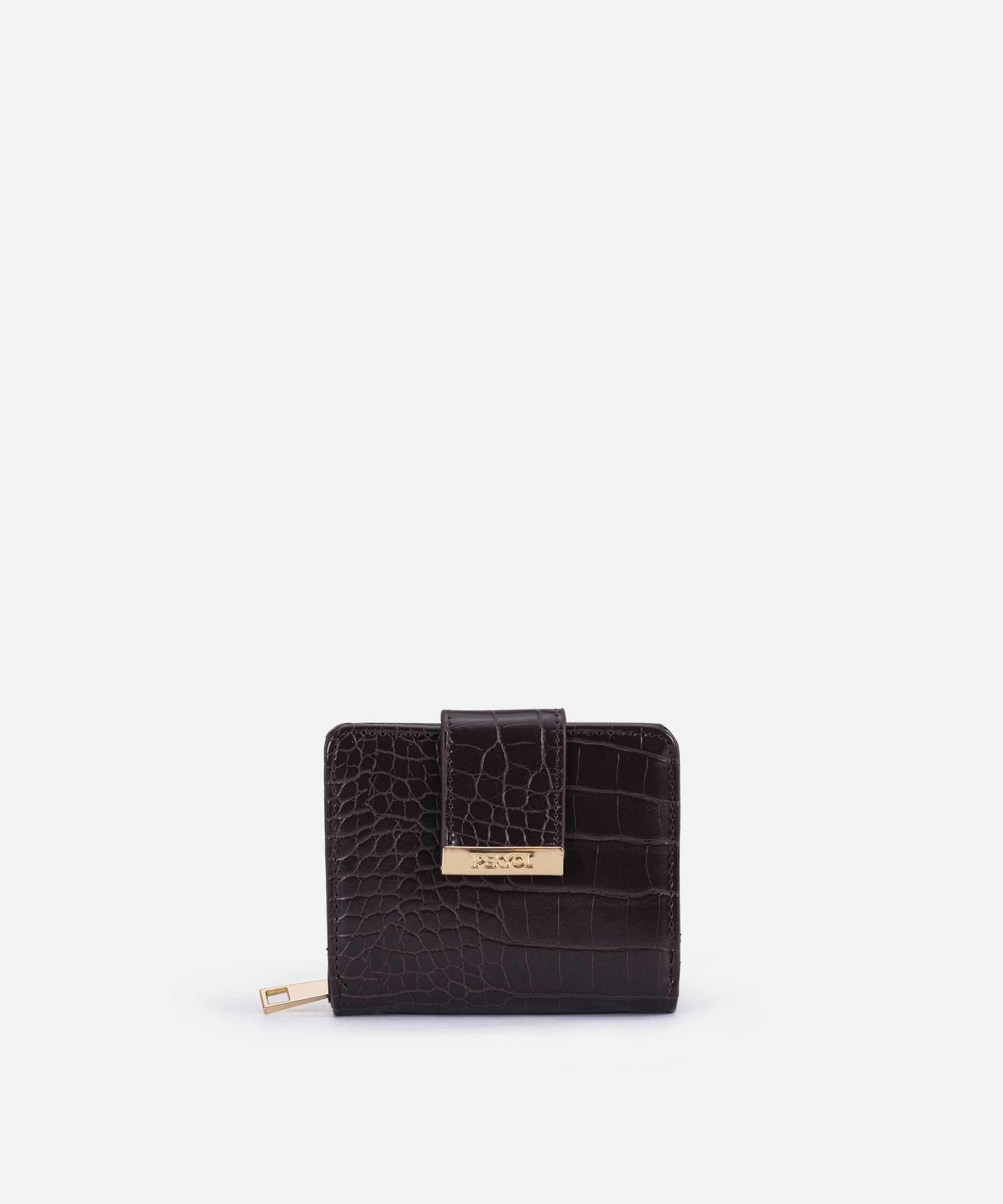 Timsah derisi görünümlü cüzdan - IW6260071001041 - Karamel Cüzdan