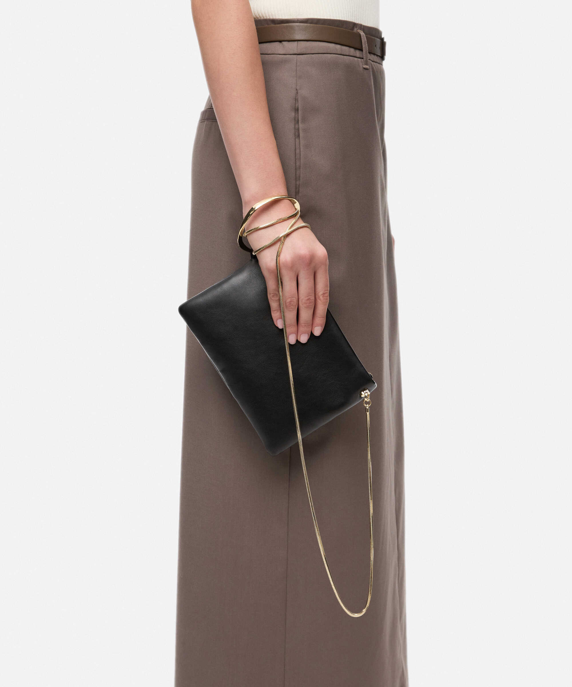 Metal halkalı zincir askılı clutch - IW6260121004001 - Siyah Clutch