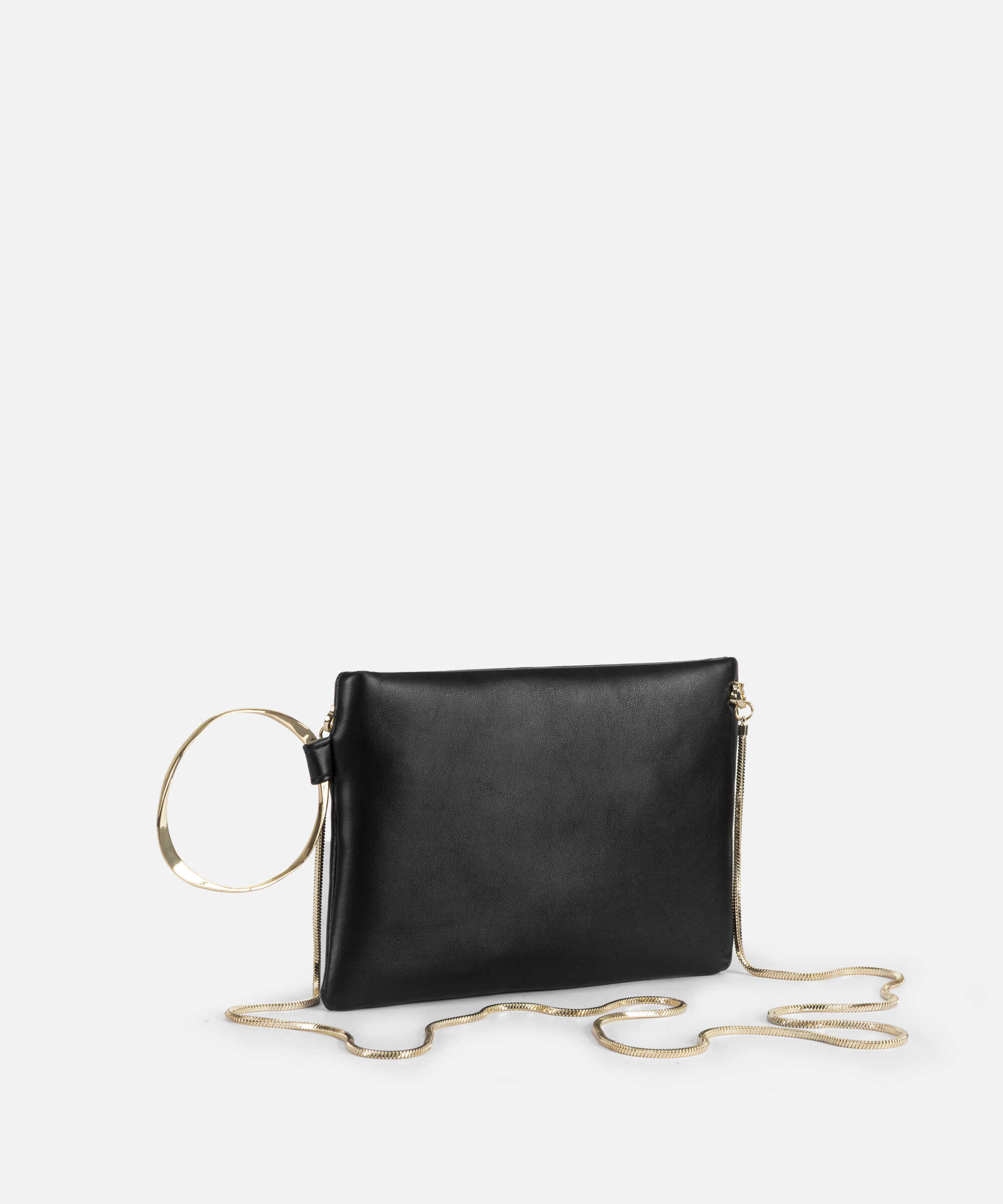 Metal halkalı zincir askılı clutch - IW6260121004001 - Siyah Clutch