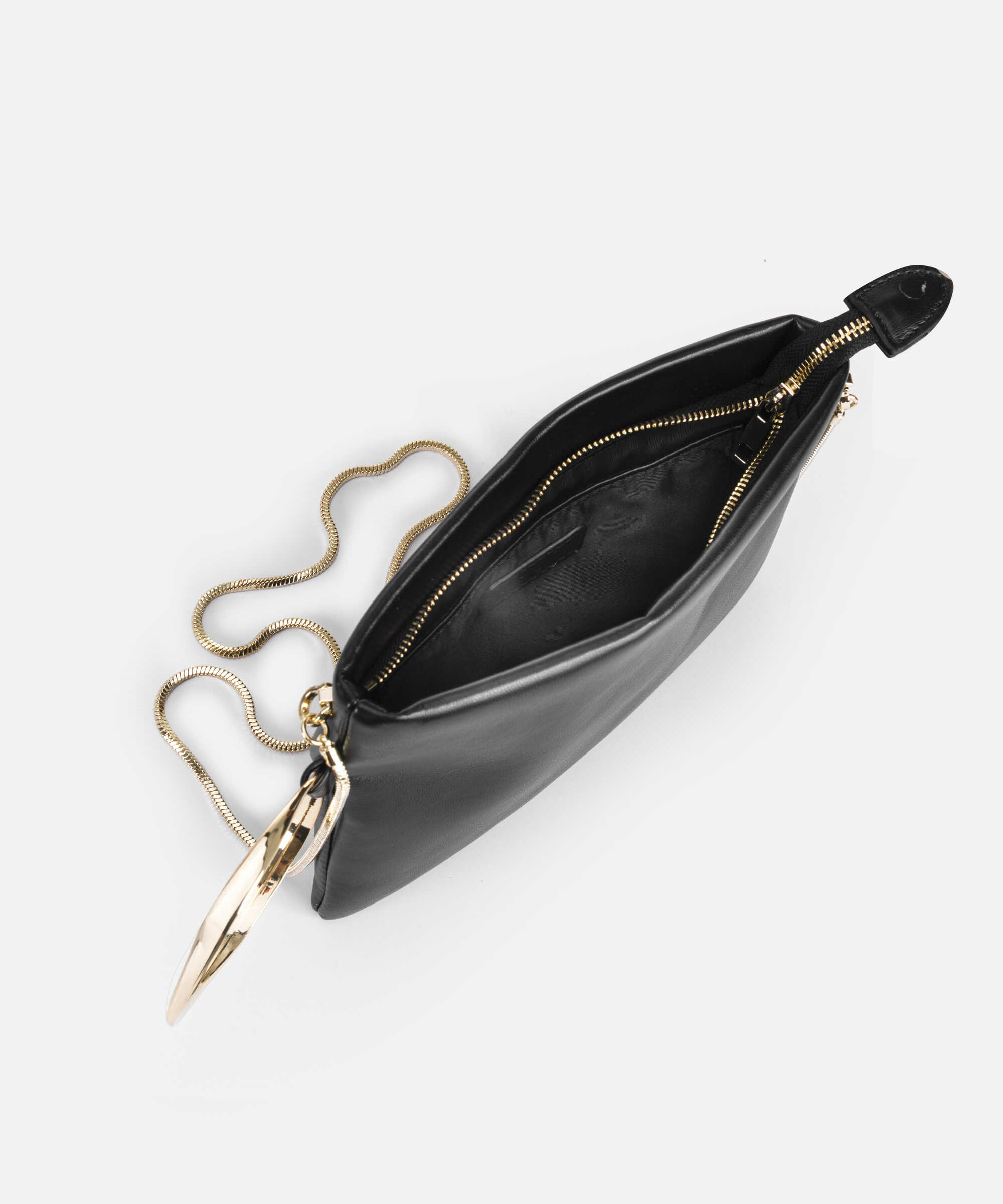 Metal halkalı zincir askılı clutch - IW6260121004001 - Siyah Clutch