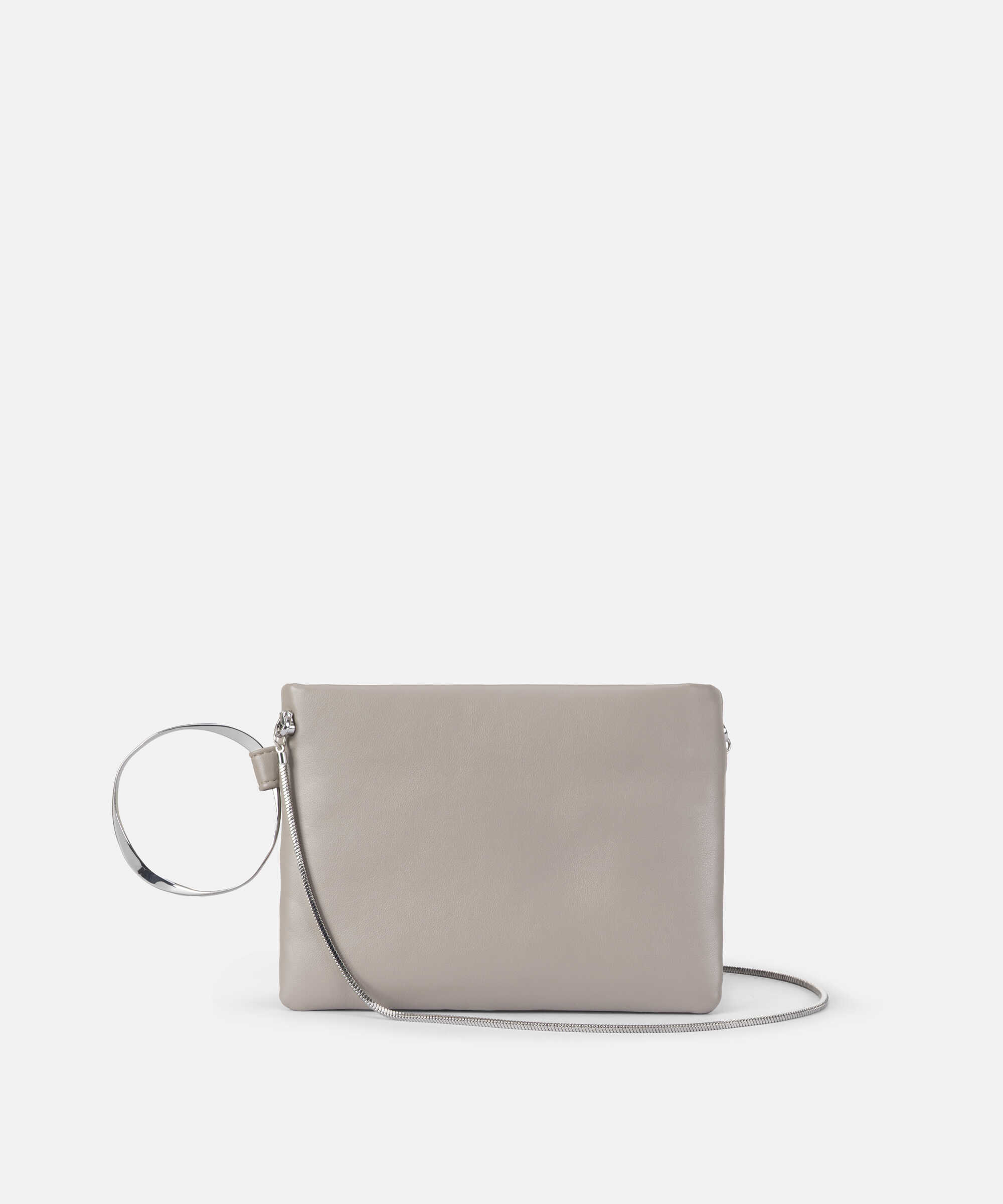 Metal halkalı zincir askılı clutch - IW6260121004023 - Bej Clutch